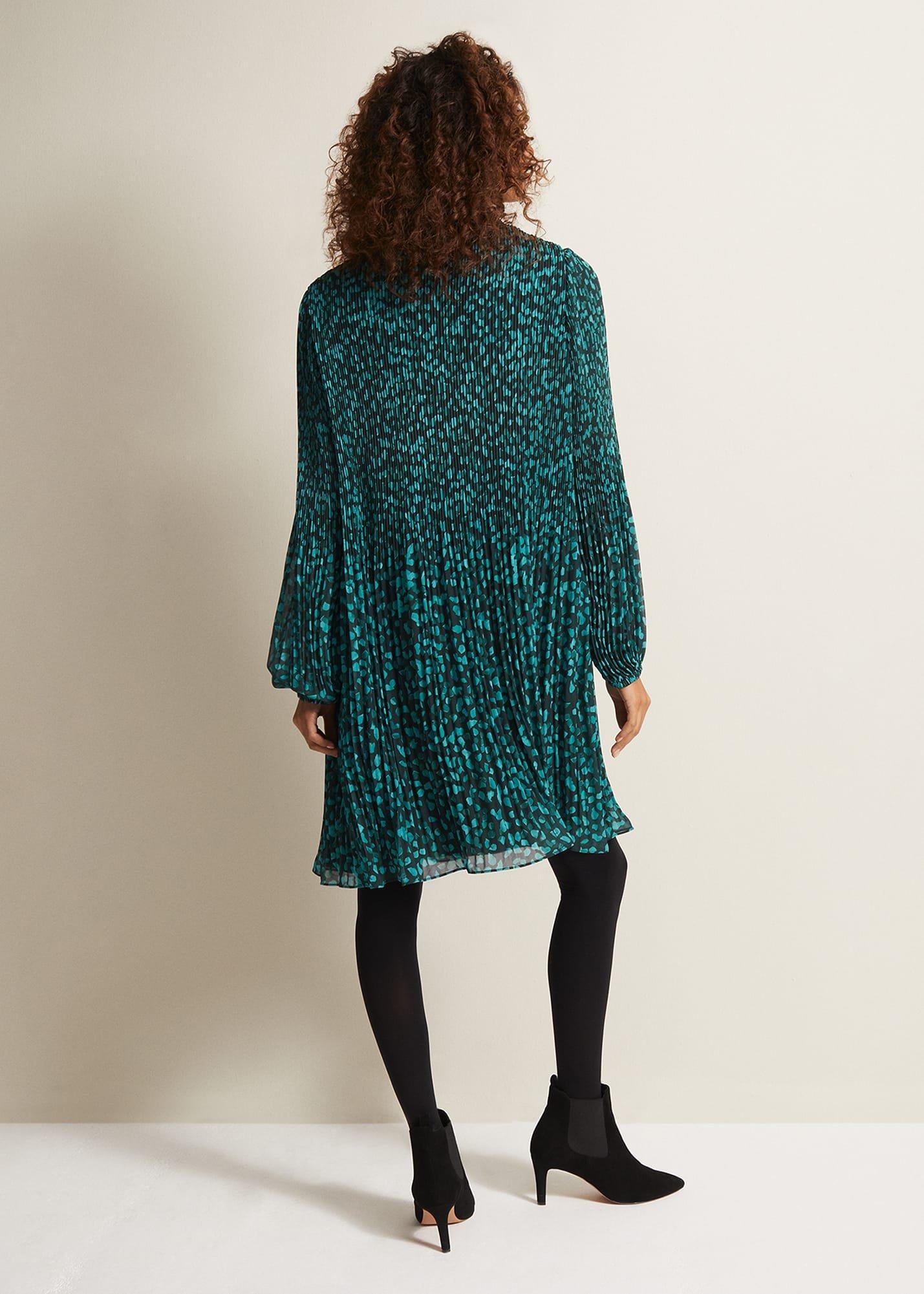 Ella Ditsy Pleated Mini Dress