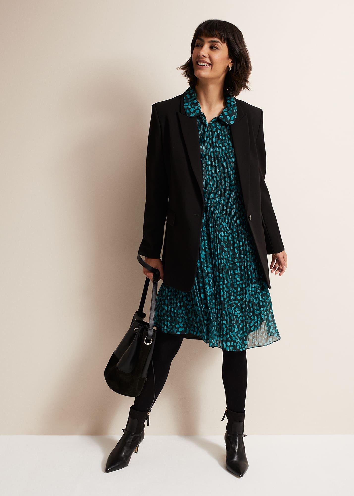 Ella Ditsy Pleated Mini Dress