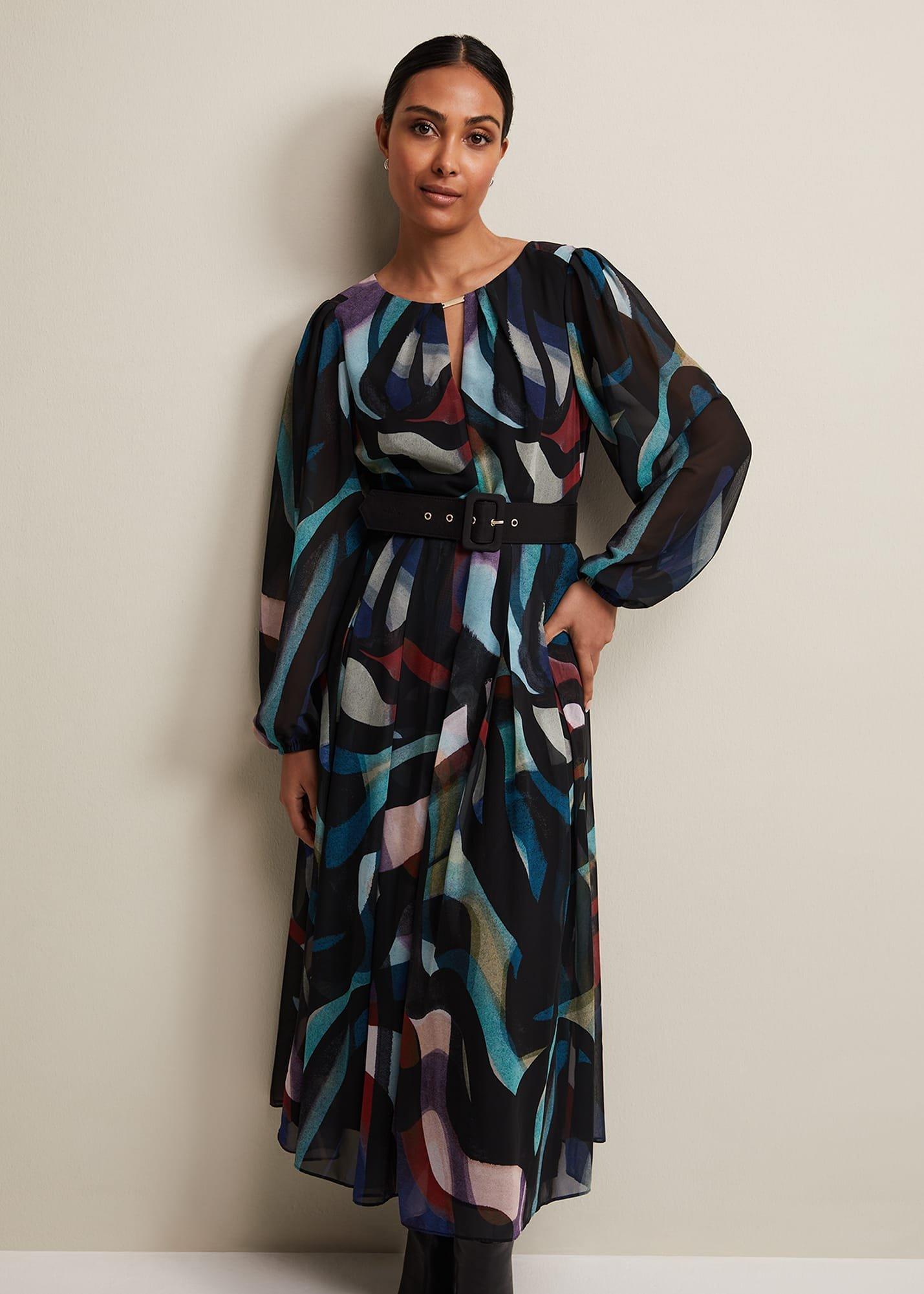 Petite Sky Printed Maxi Dress