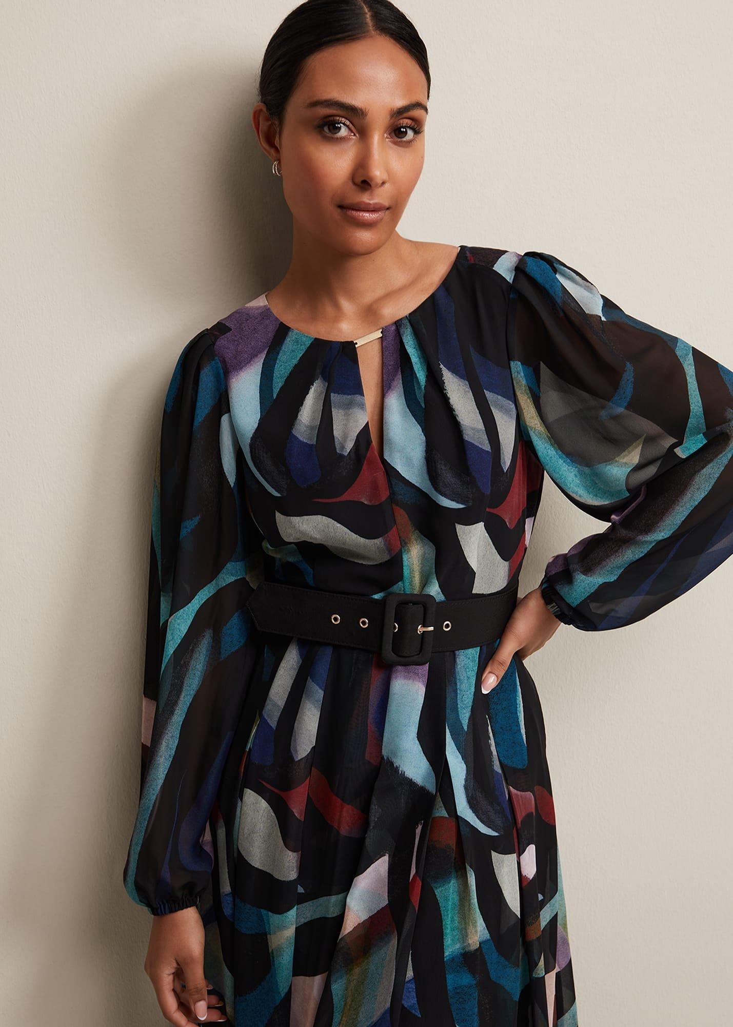 Petite Sky Printed Maxi Dress