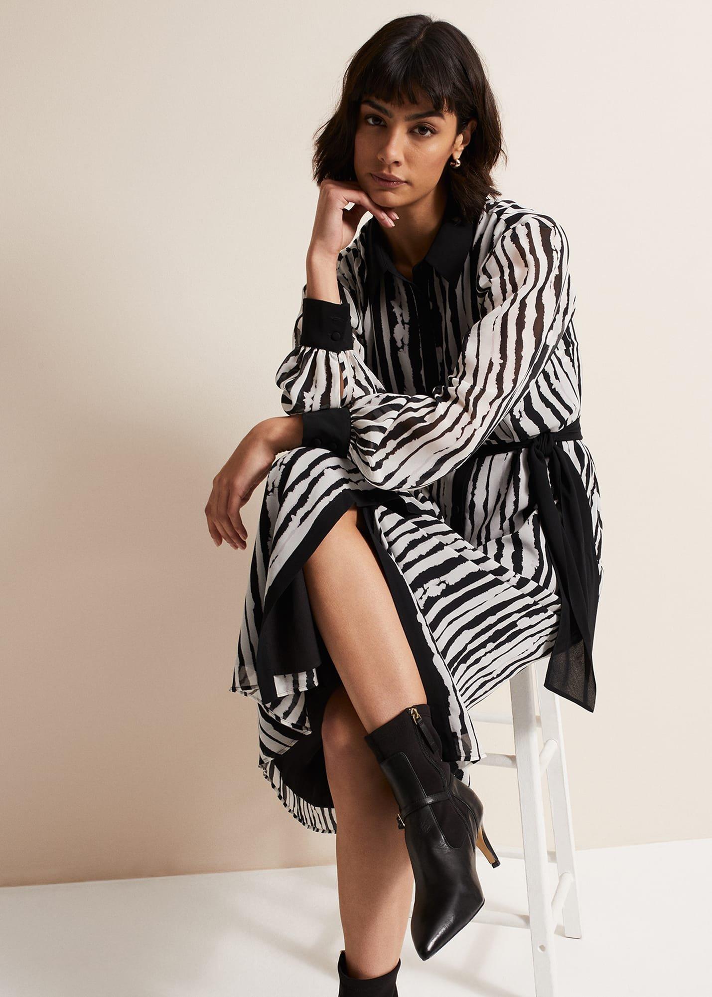 Serena Striped Midi Dress