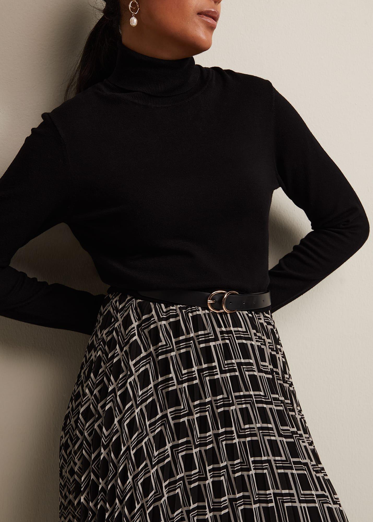 Petite Carle Fine Knit Geometric Dress