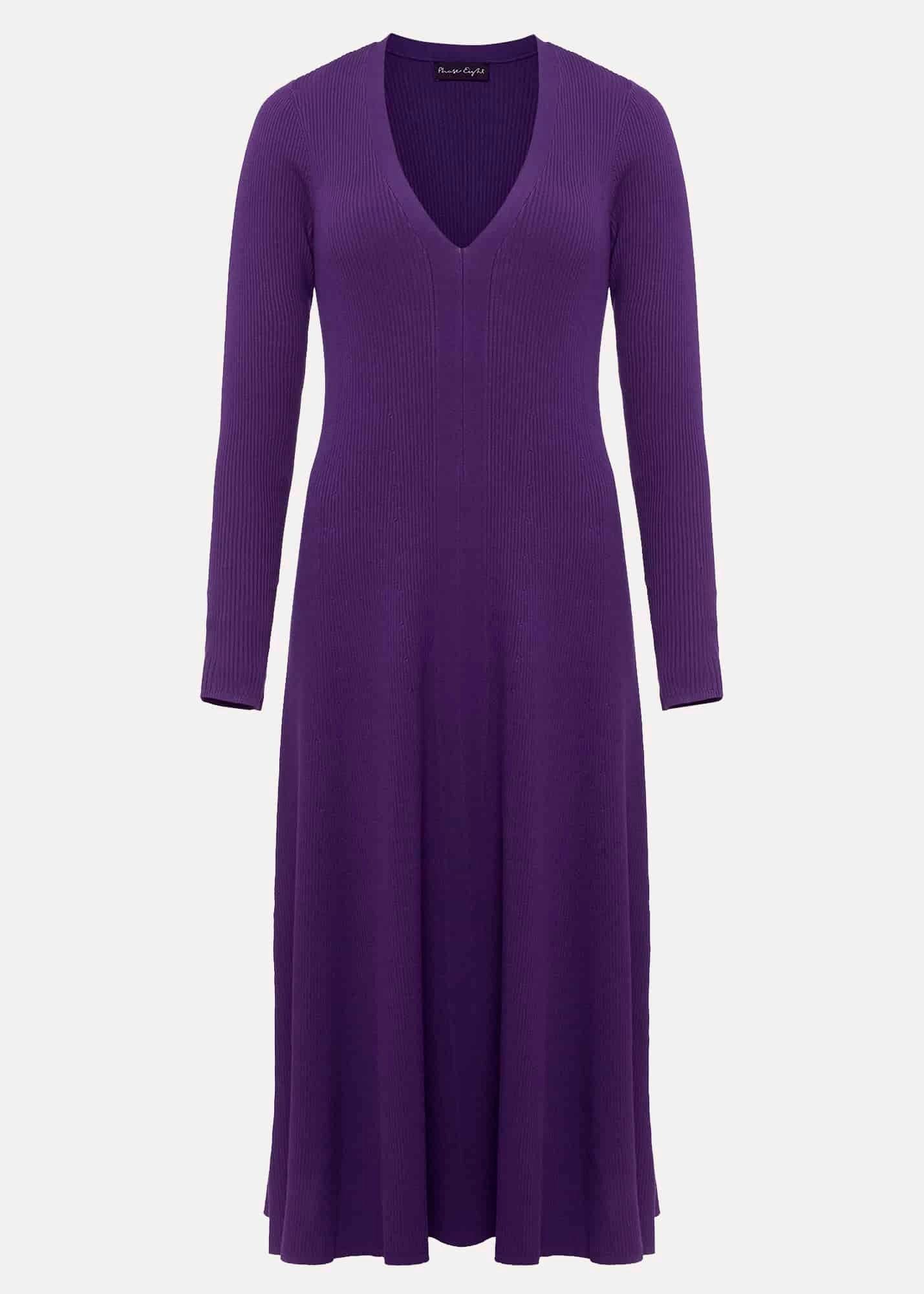 Amberlyn Purple Fit And Flare Midi Dress