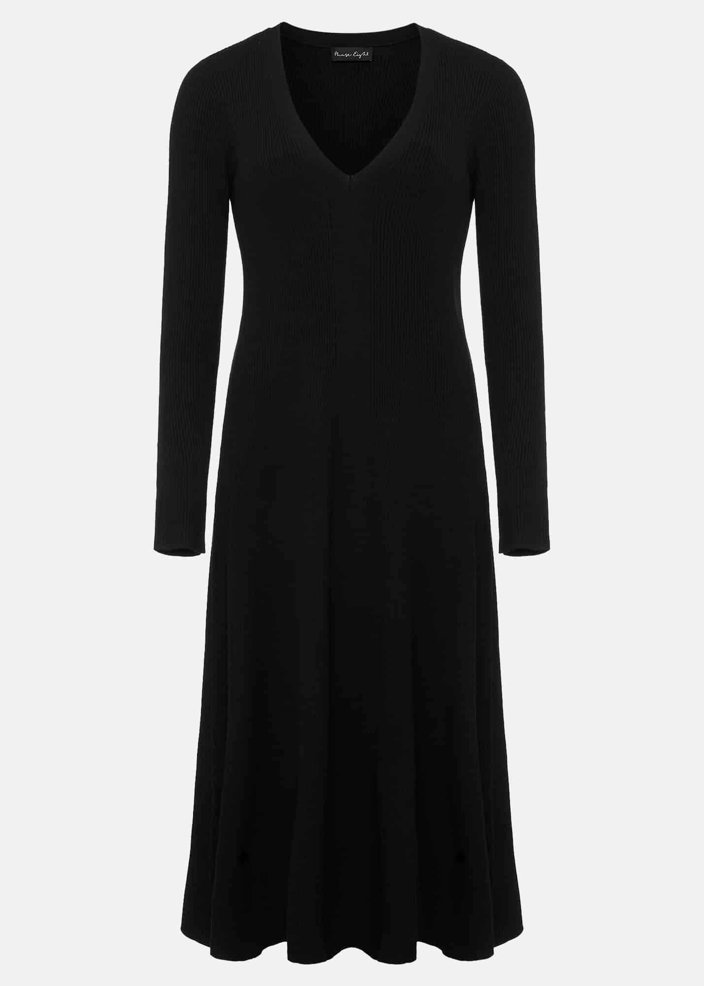 Amberlyn Black Fit And Flare Midi Dress