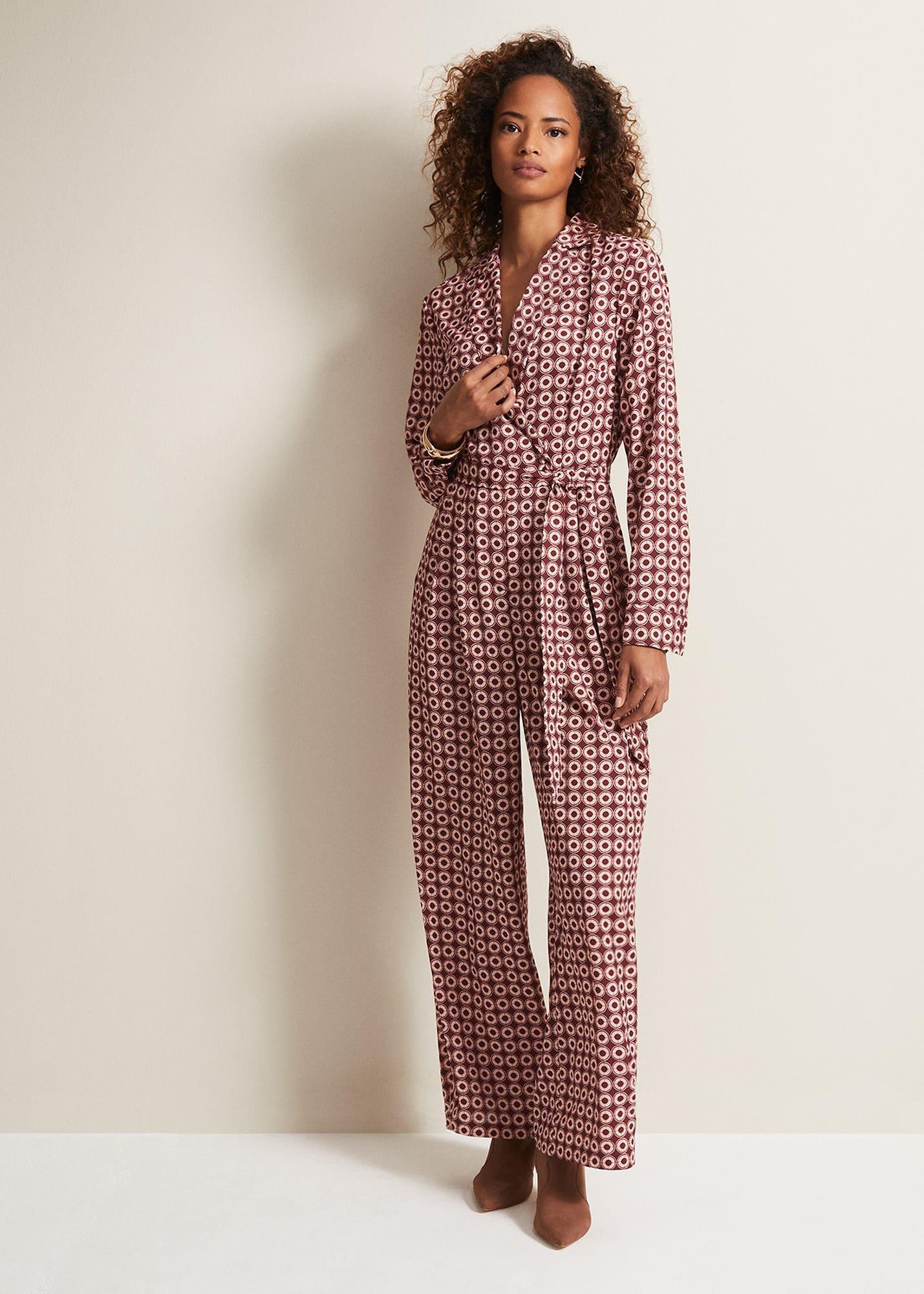 Bianka Satin Geo Wide Leg Jumpsuit