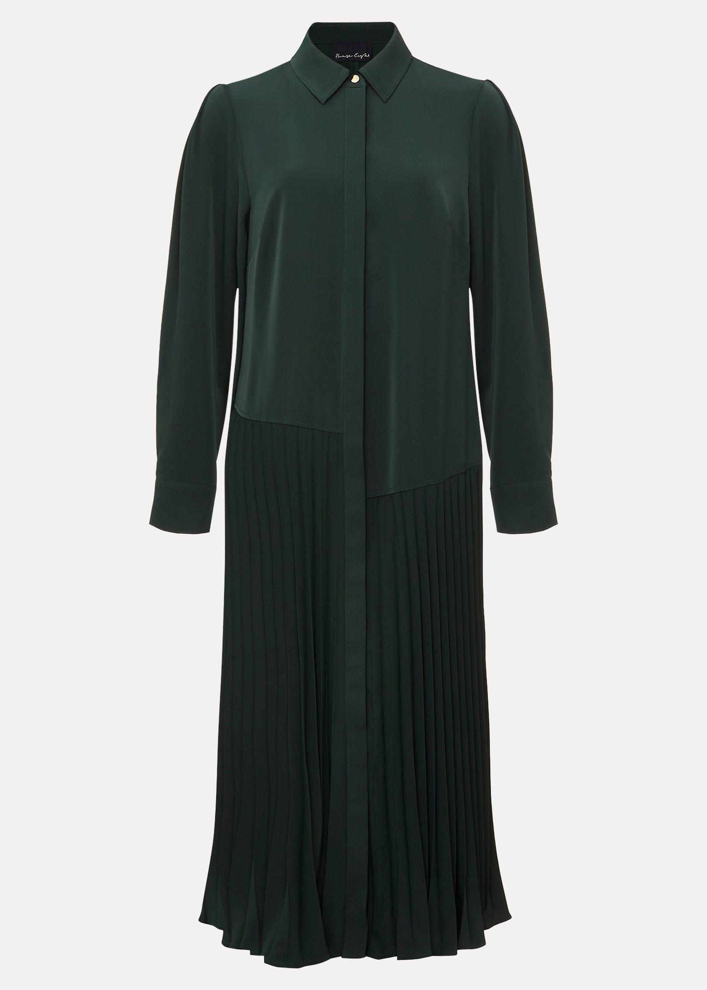 Helena Pleated Shirt Midi Dress
