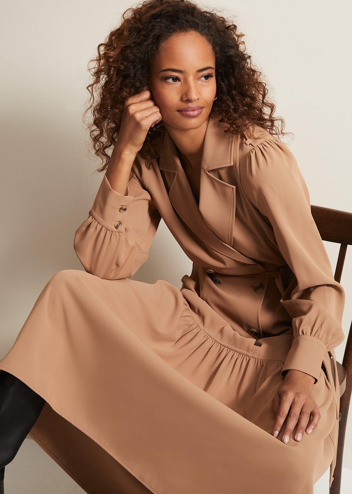 Morgan Trench Midi Dress