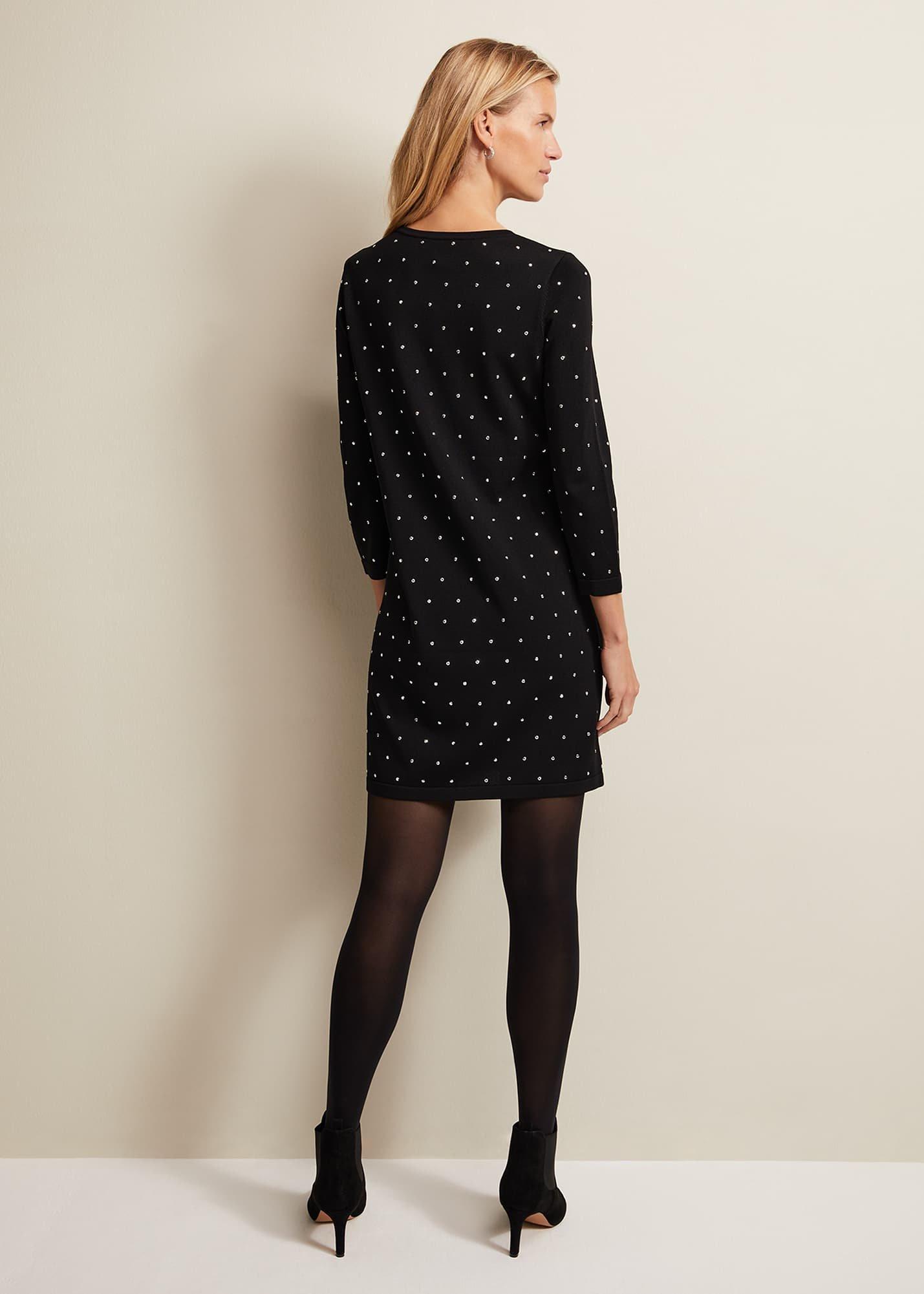 Catriona Stud Shift Knitted Mini Dress
