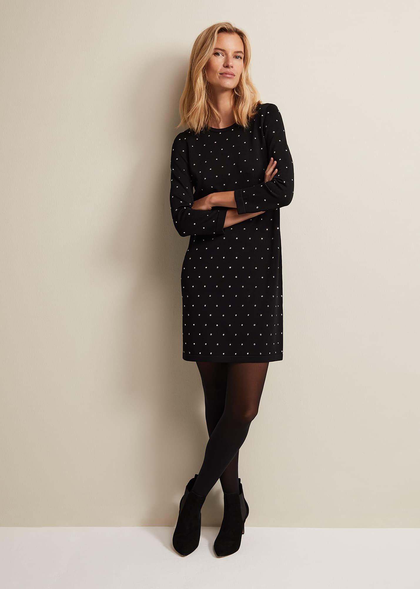 Catriona Stud Shift Knitted Mini Dress