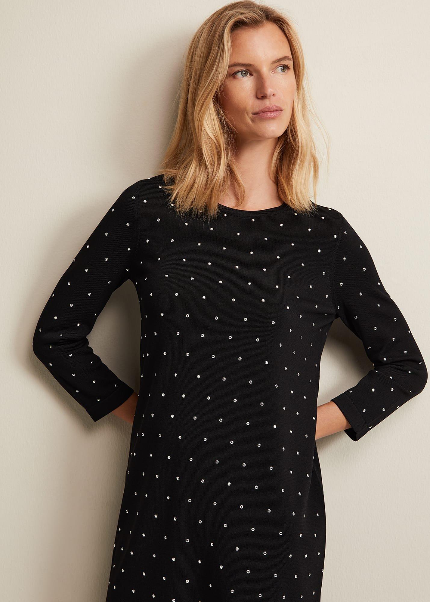 Catriona Stud Shift Knitted Mini Dress