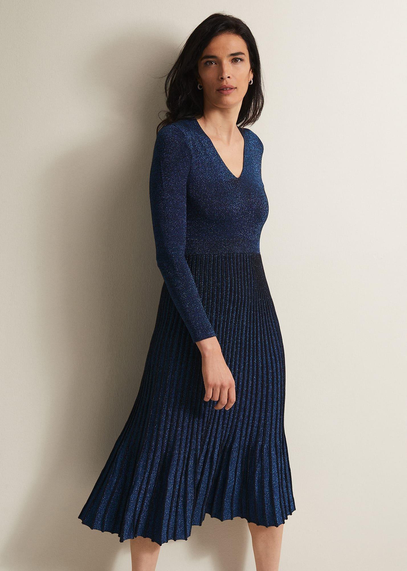 Jessamin Shimmer Knitted Midi Dress