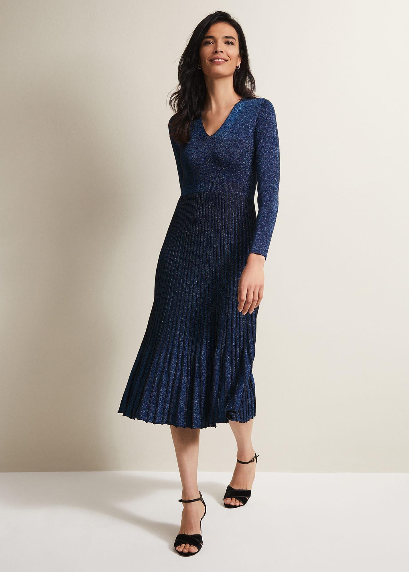 Jessamin Shimmer Knitted Midi Dress