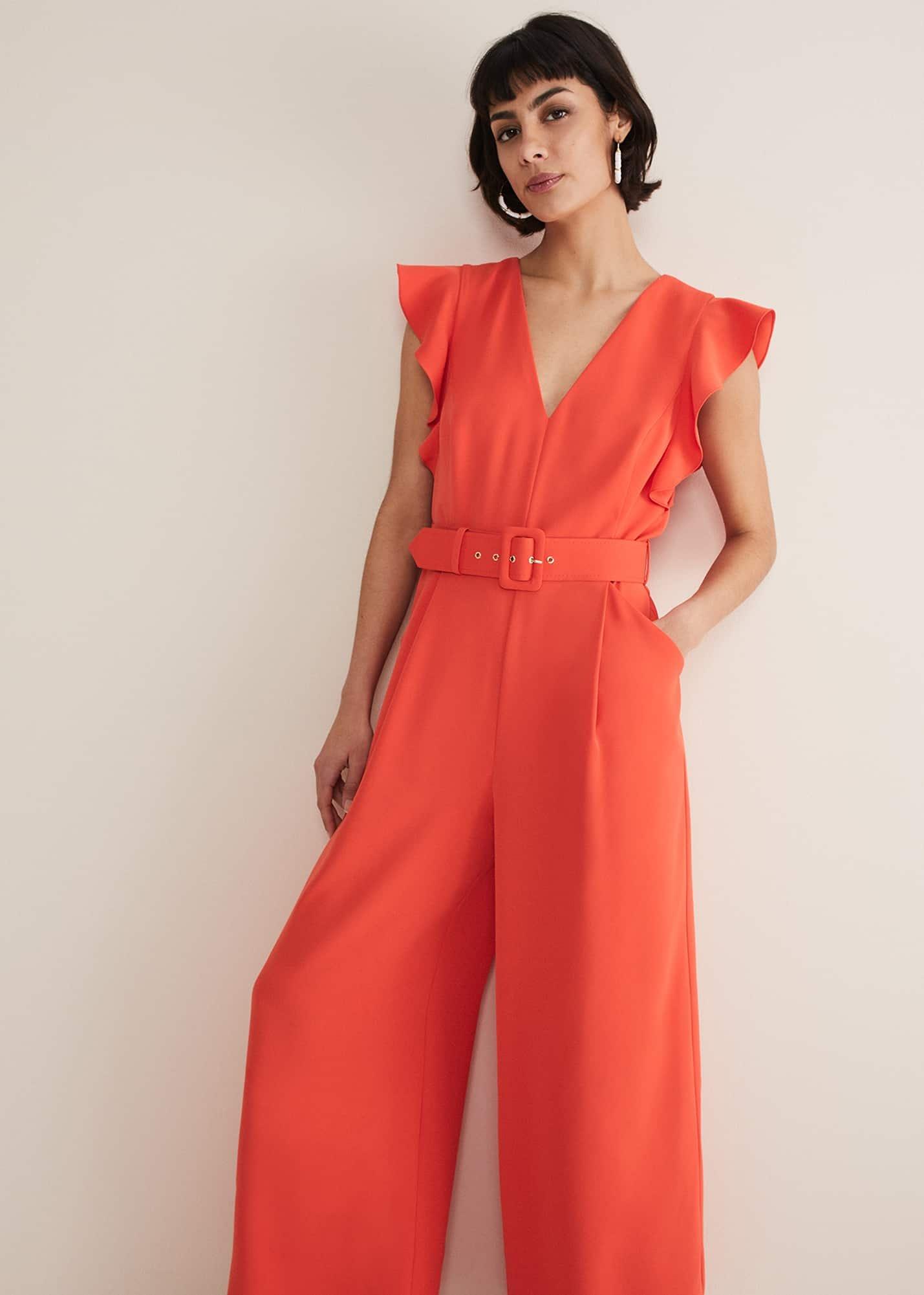 Kallie V Neck Frill Jumpsuit