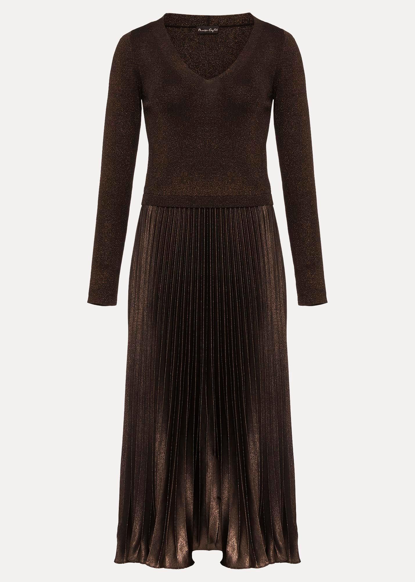 Isla Metallic Pleated Knitted Dress
