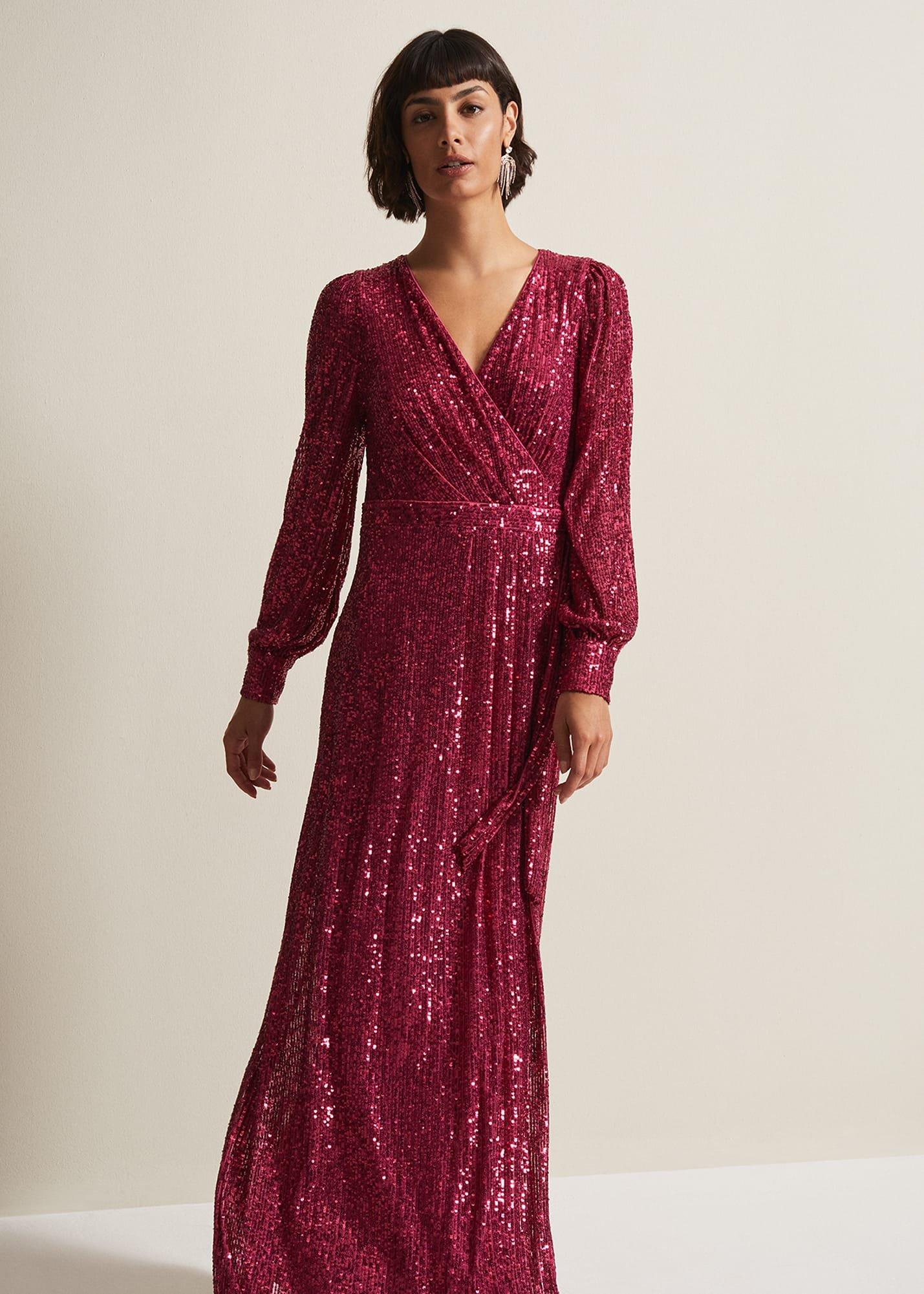 Amily Pink Sequin Maxi Dress
