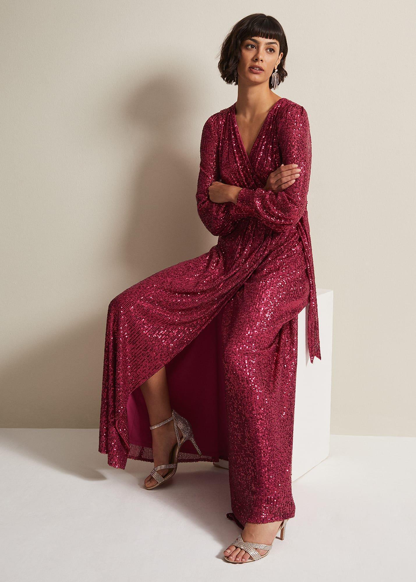 Amily Pink Sequin Maxi Dress