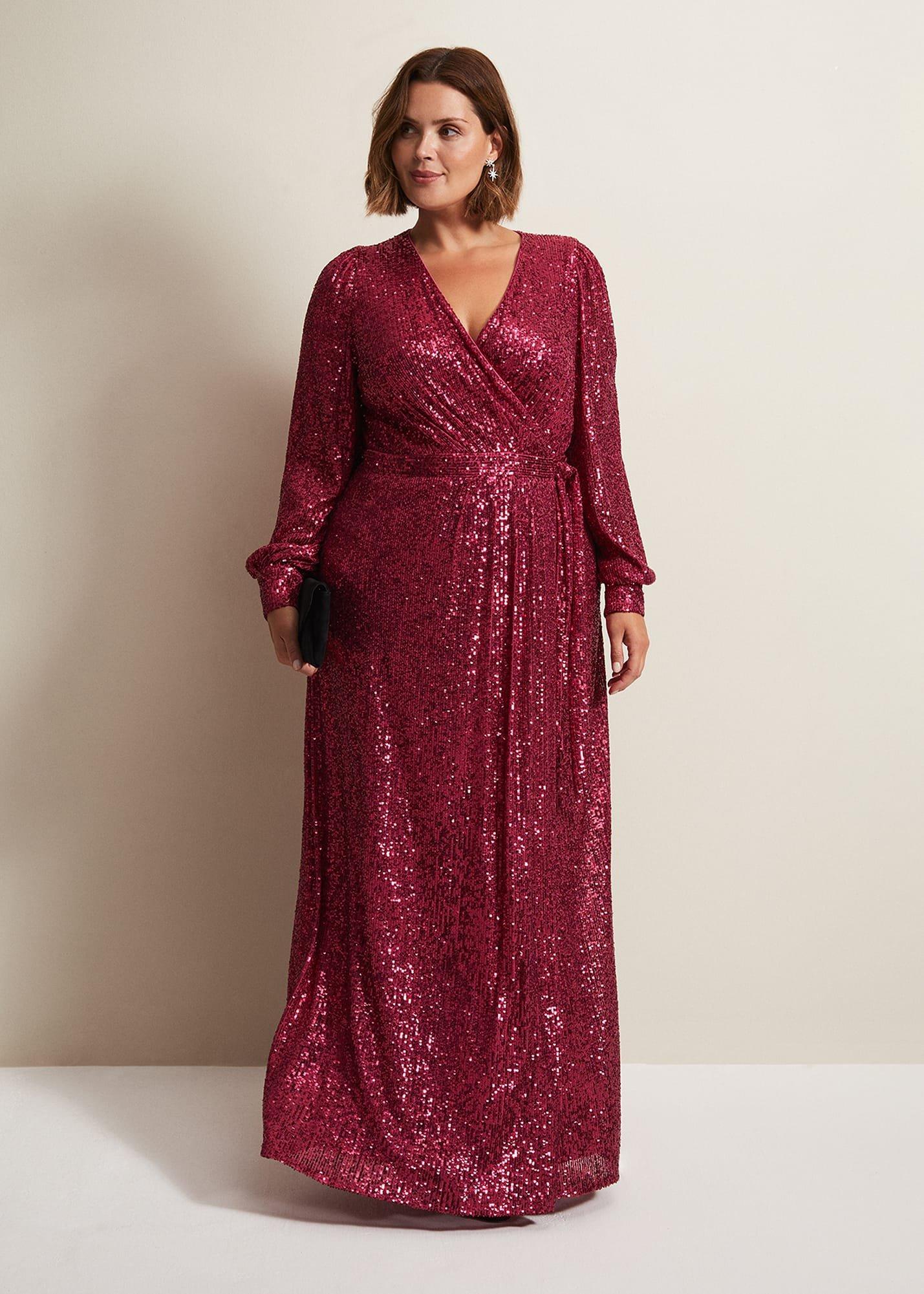 Amily Pink Sequin Maxi Dress