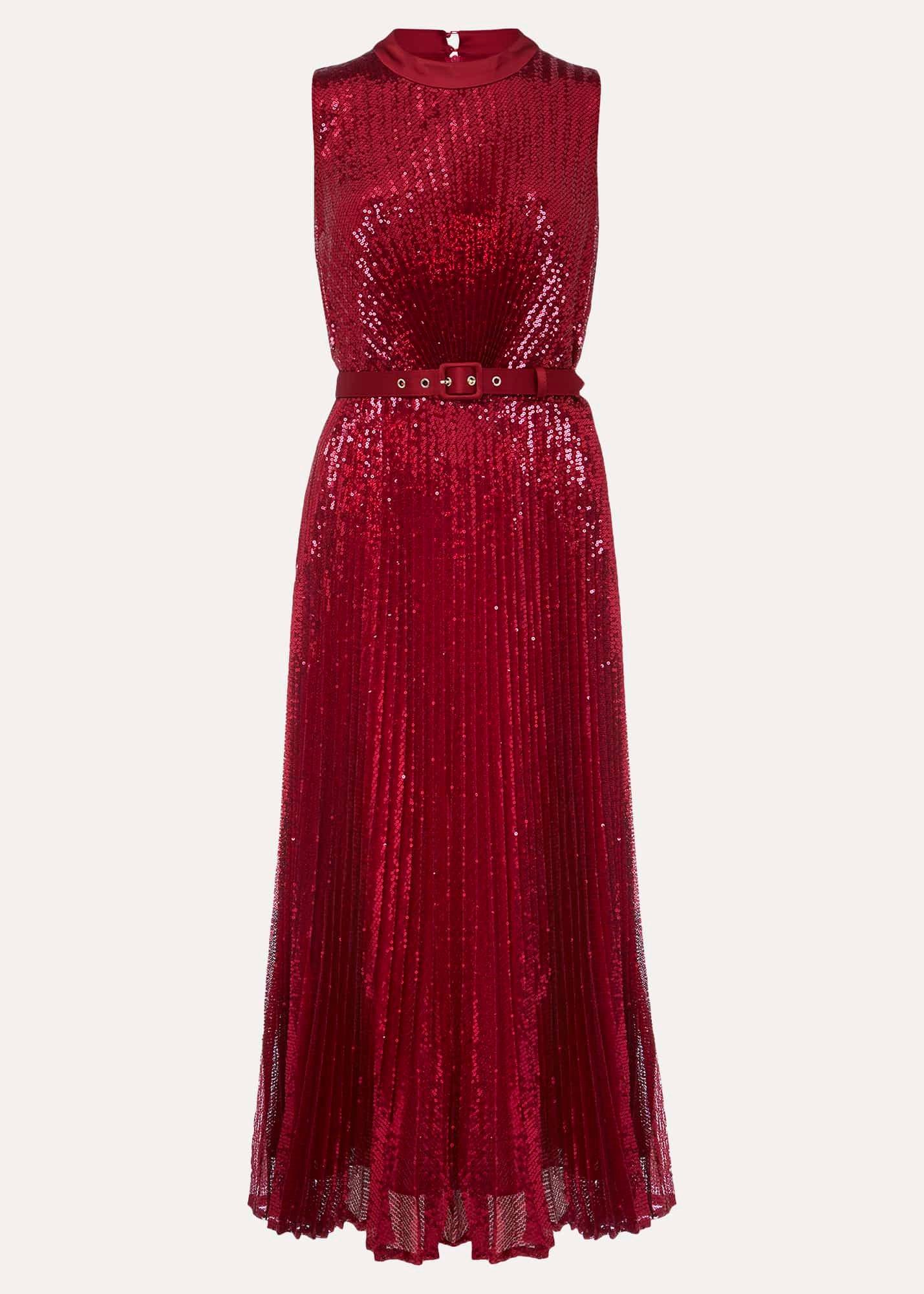 Simara Pink Sequin Midi Dress