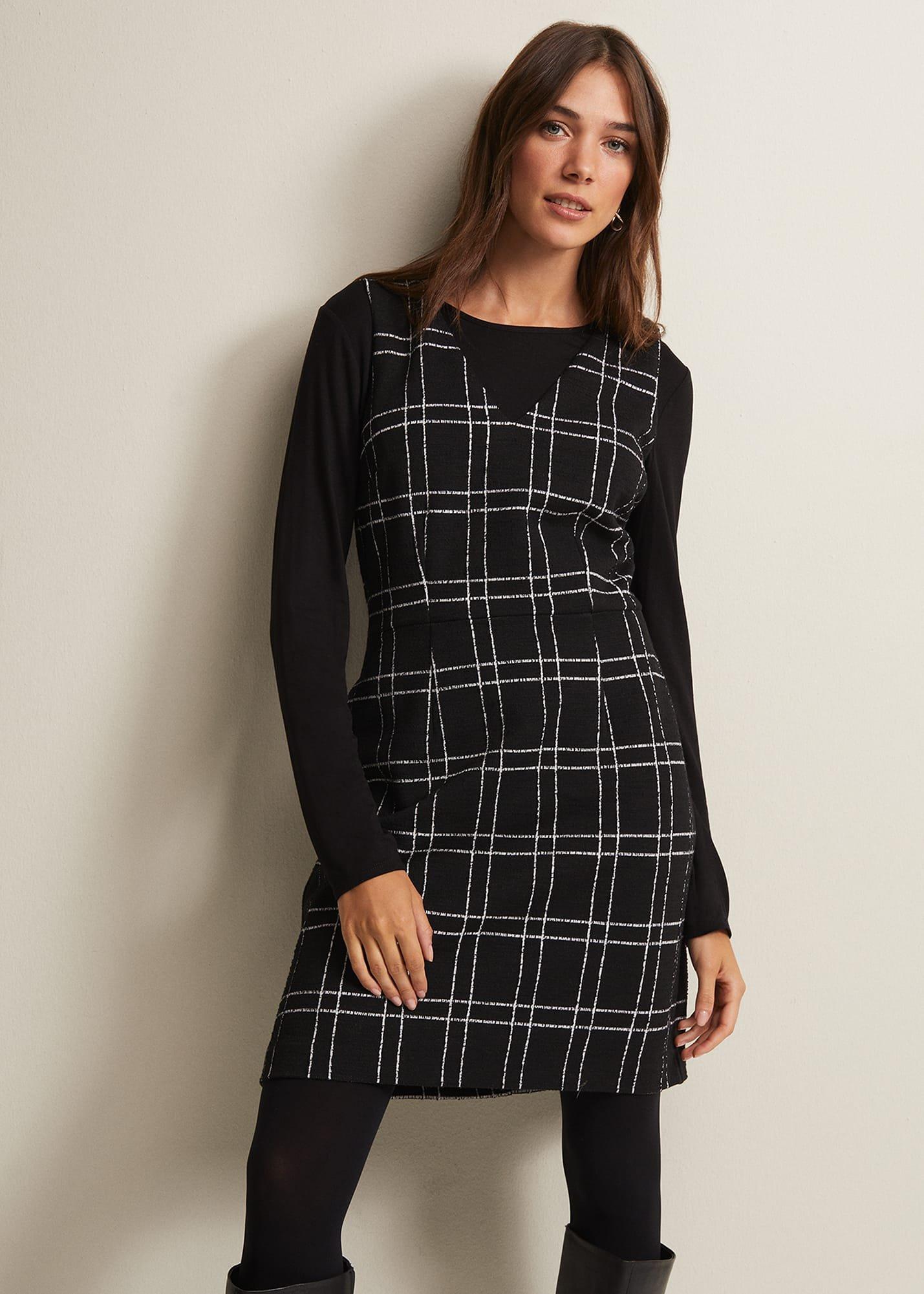 Gemma Checked Pinafore Mini Dress