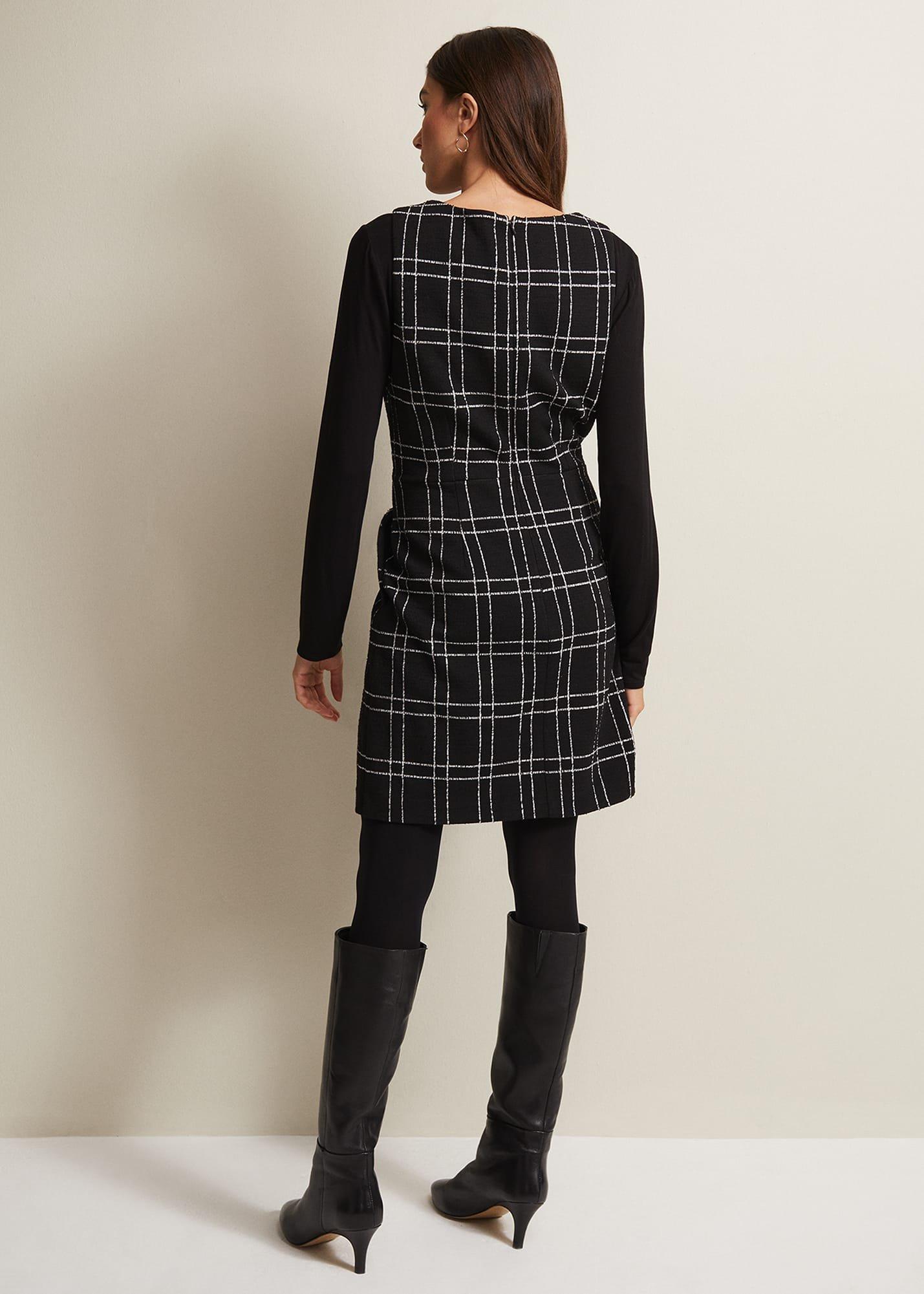 Gemma Checked Pinafore Mini Dress