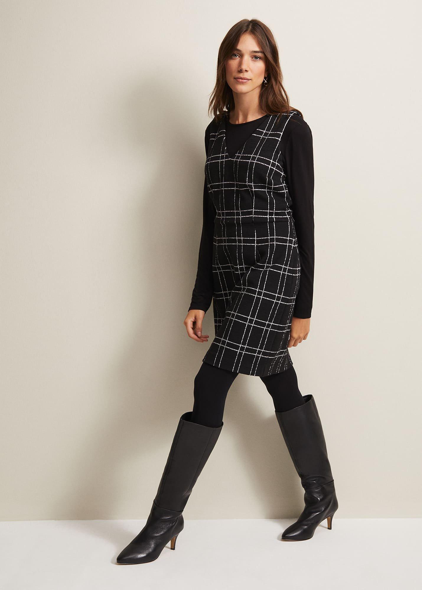 Gemma Checked Pinafore Mini Dress