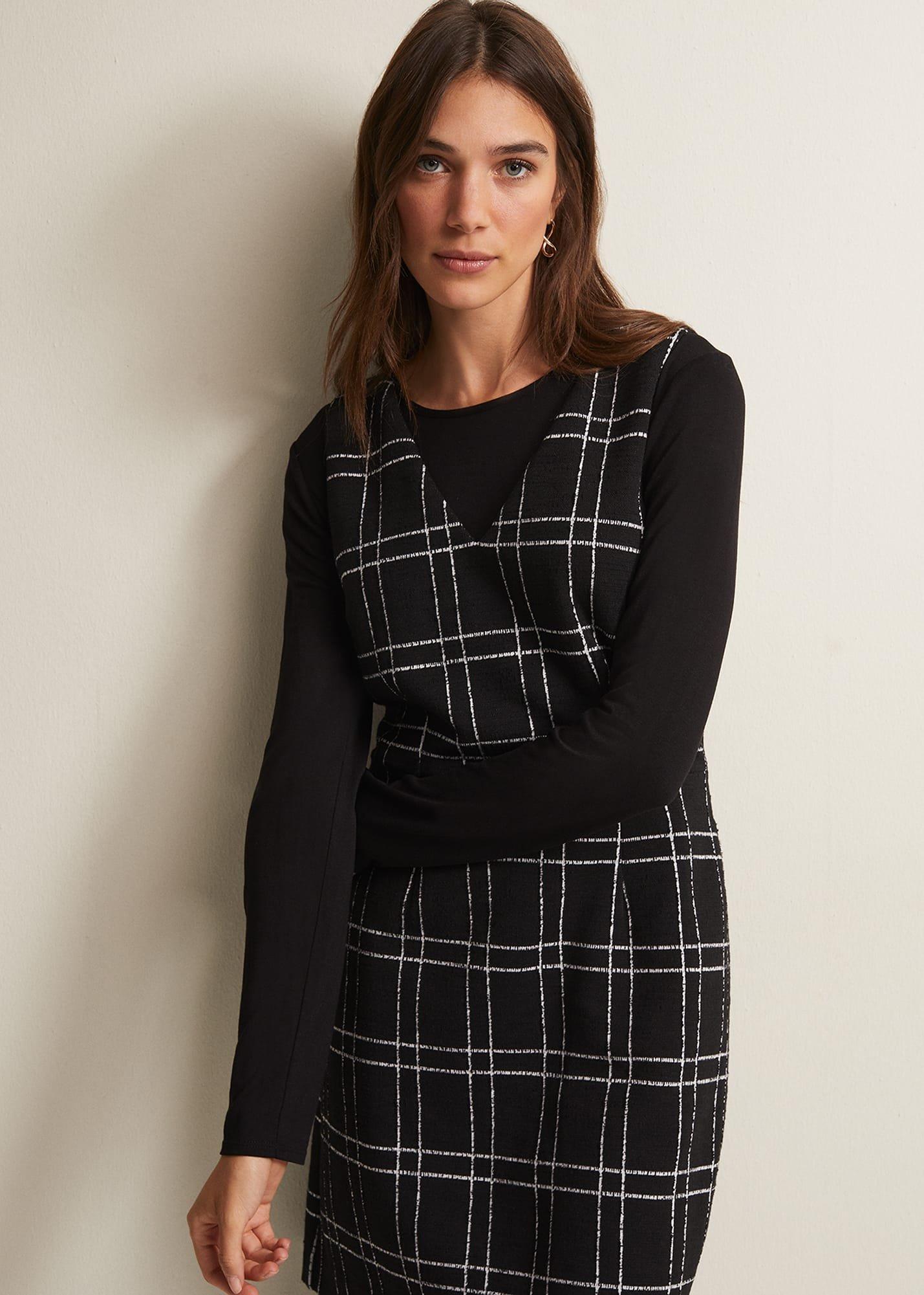 Gemma Checked Pinafore Mini Dress