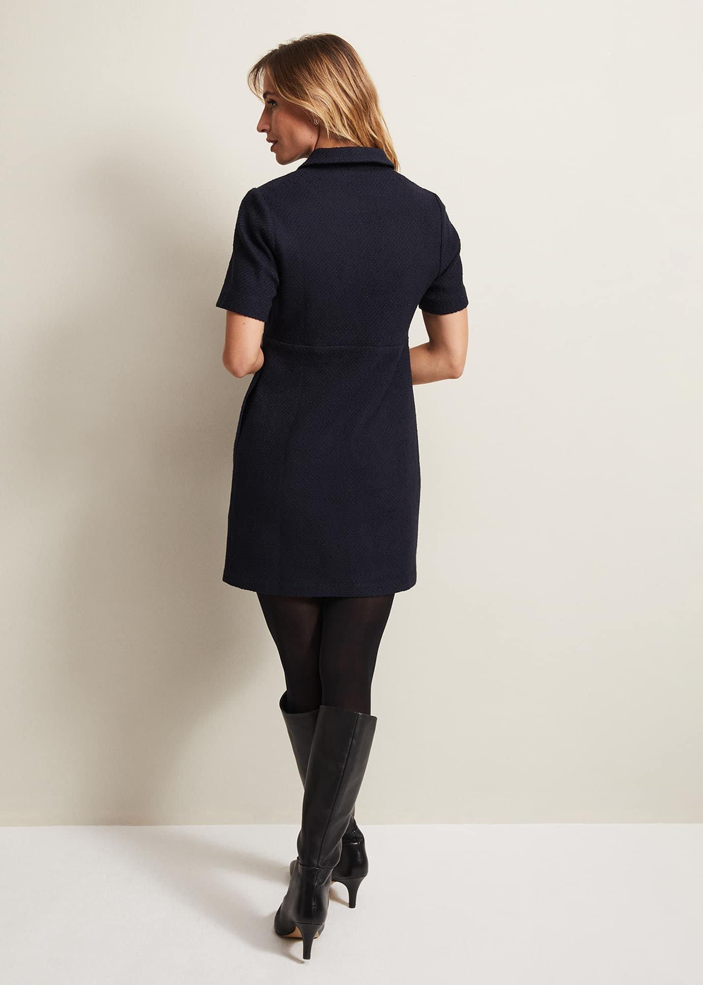 Lana Tweed Zip Tunic Mini Dress