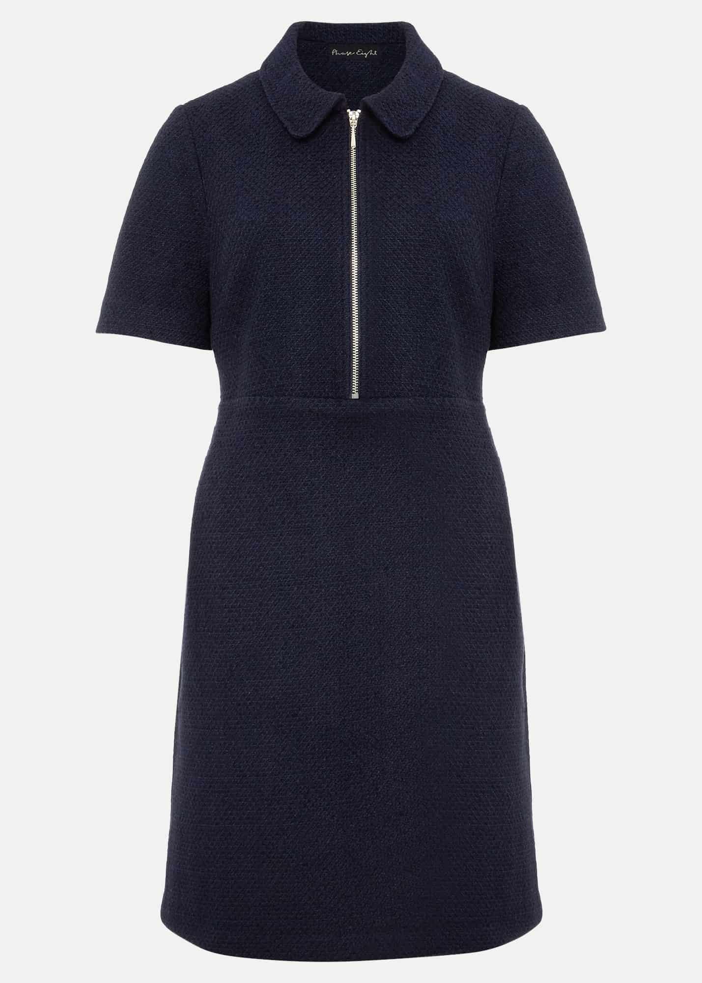 Lana Tweed Zip Tunic Mini Dress