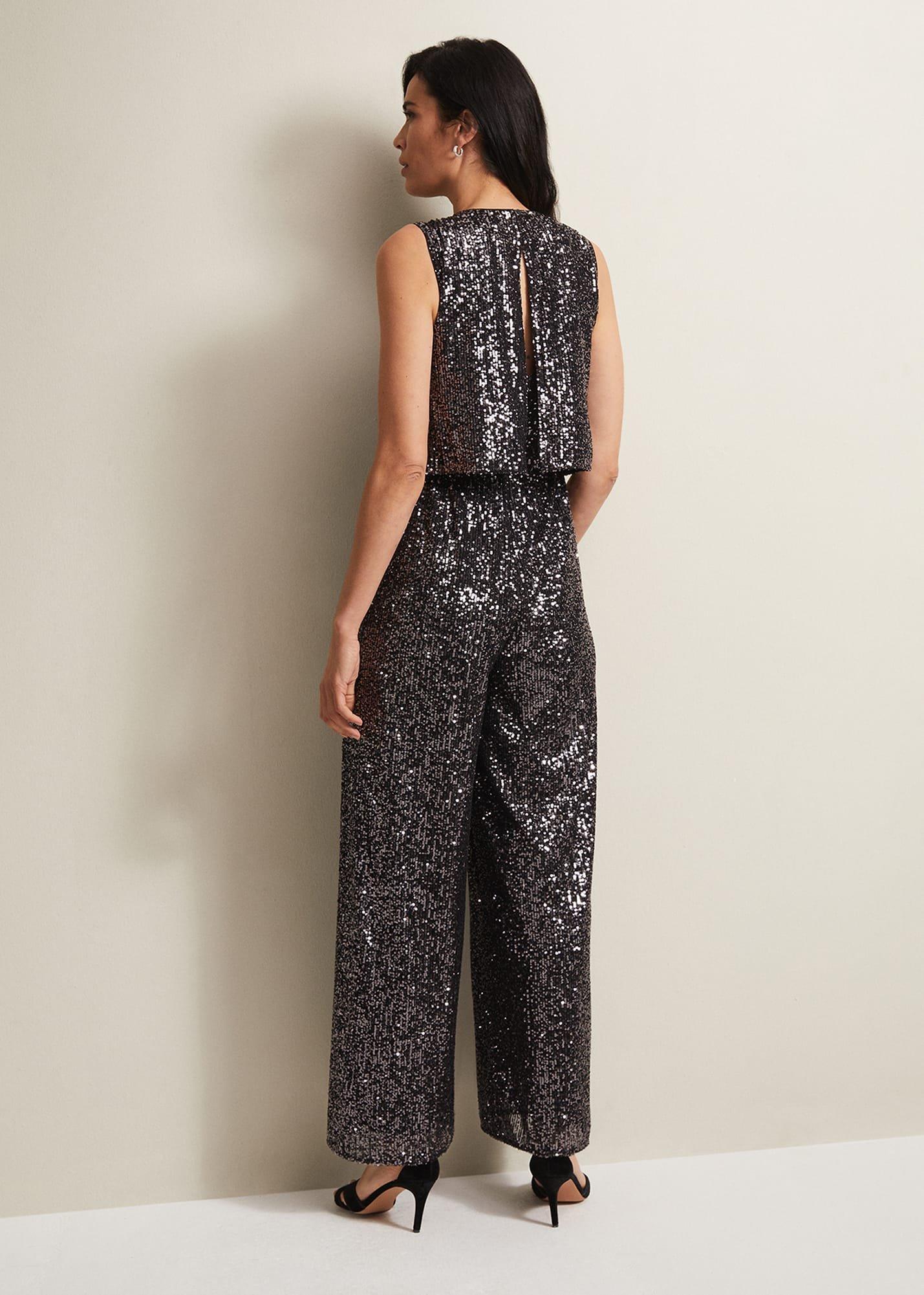 Aubrey Sequin Wide Leg Jumpsuit