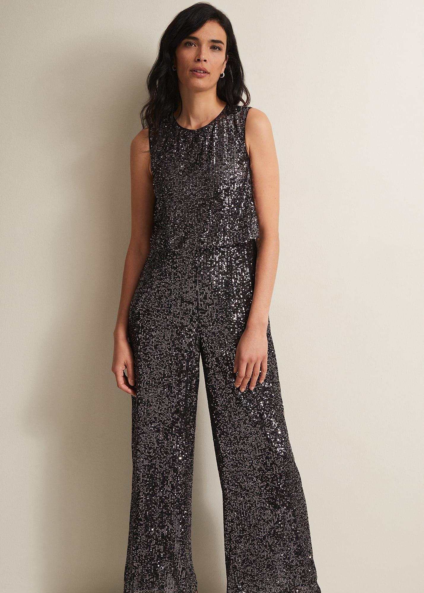 Aubrey Sequin Wide Leg Jumpsuit