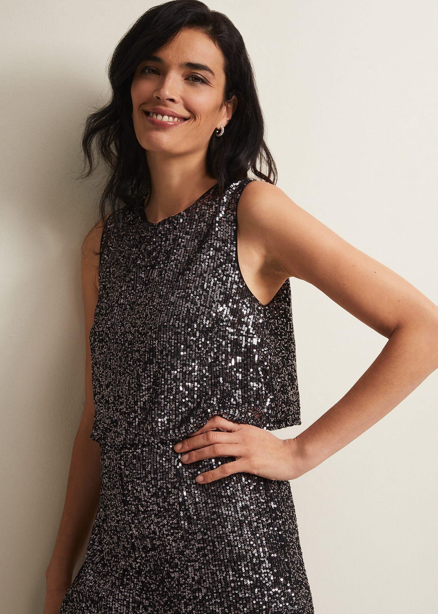 Aubrey Sequin Wide Leg Jumpsuit