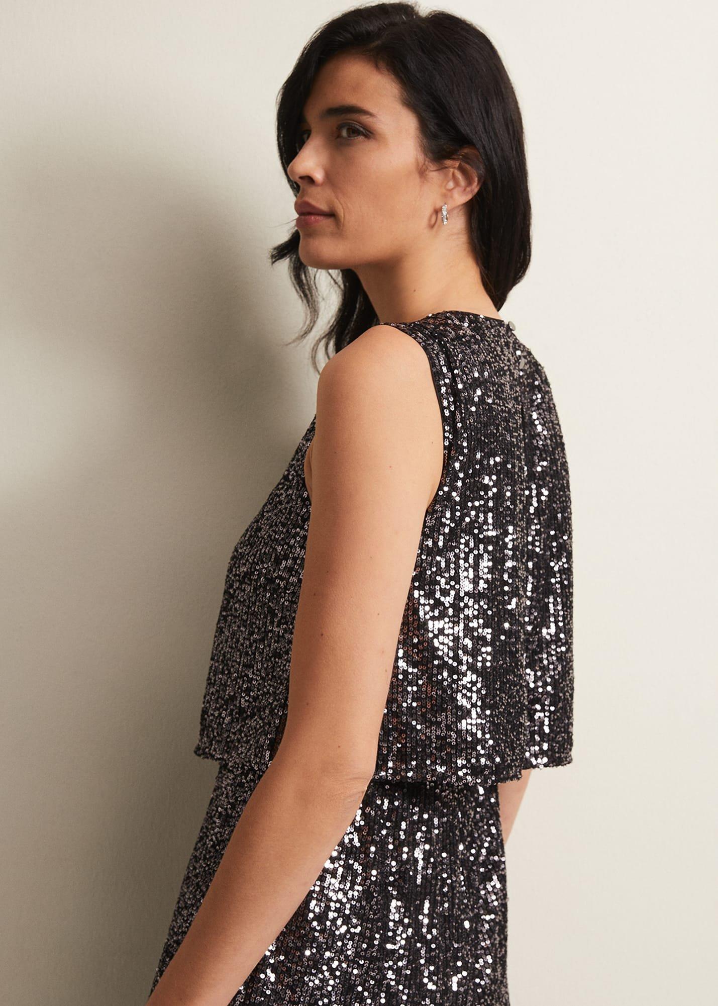 Aubrey Sequin Wide Leg Jumpsuit