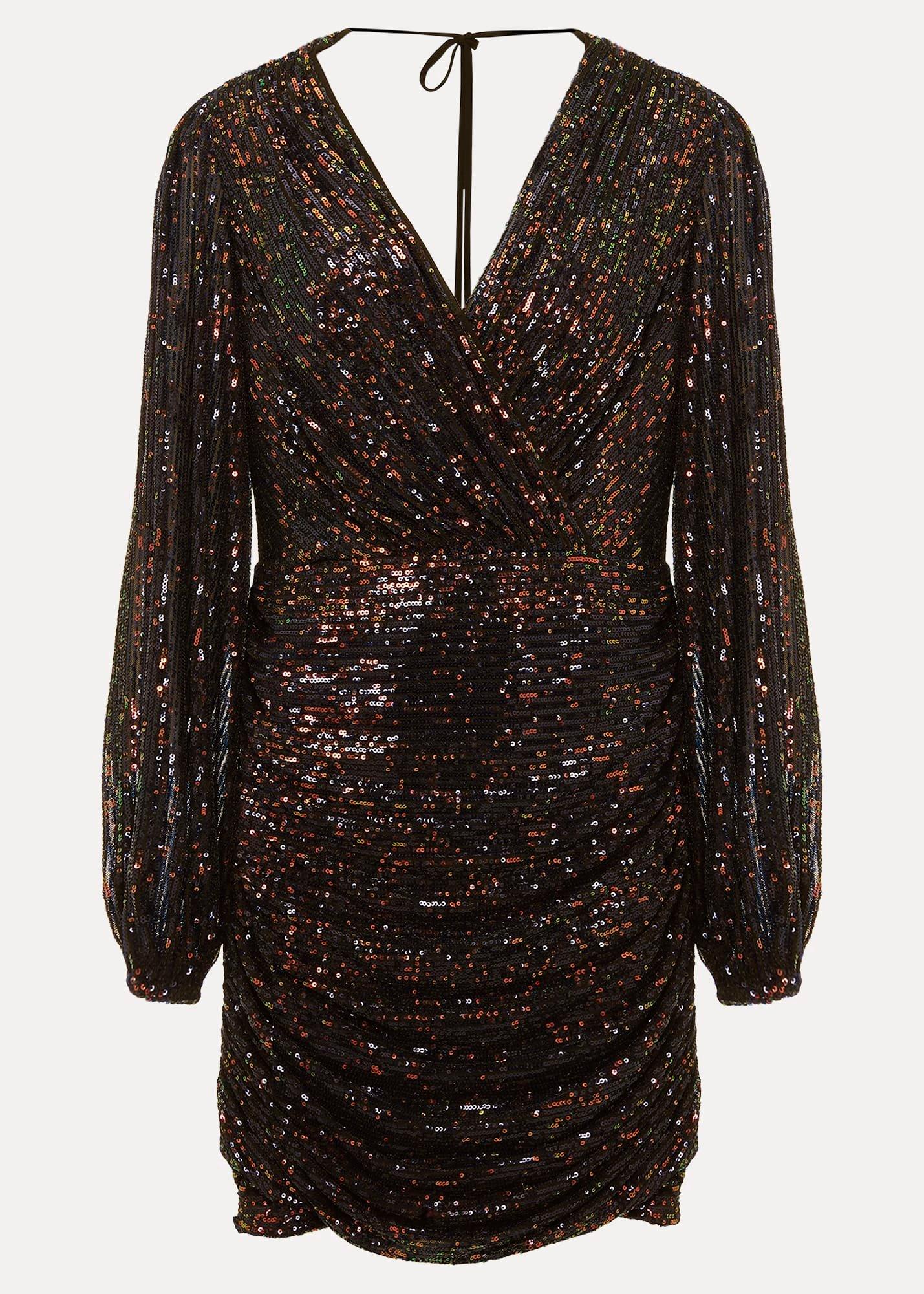 Ruby Sequin Ruched Mini Dress