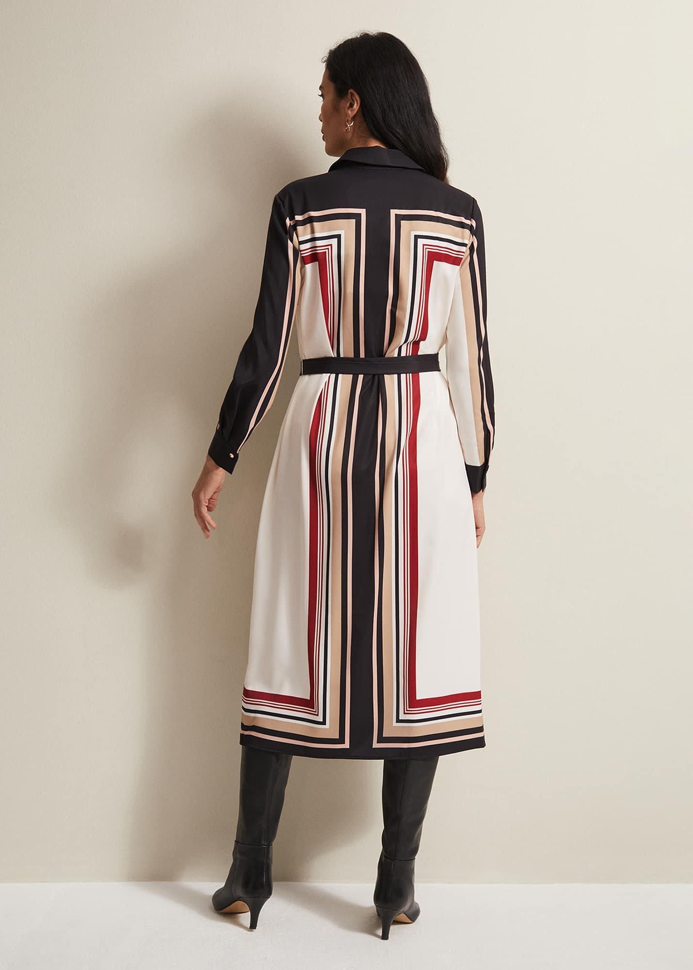 Geri Striped Shirt Midi Dress