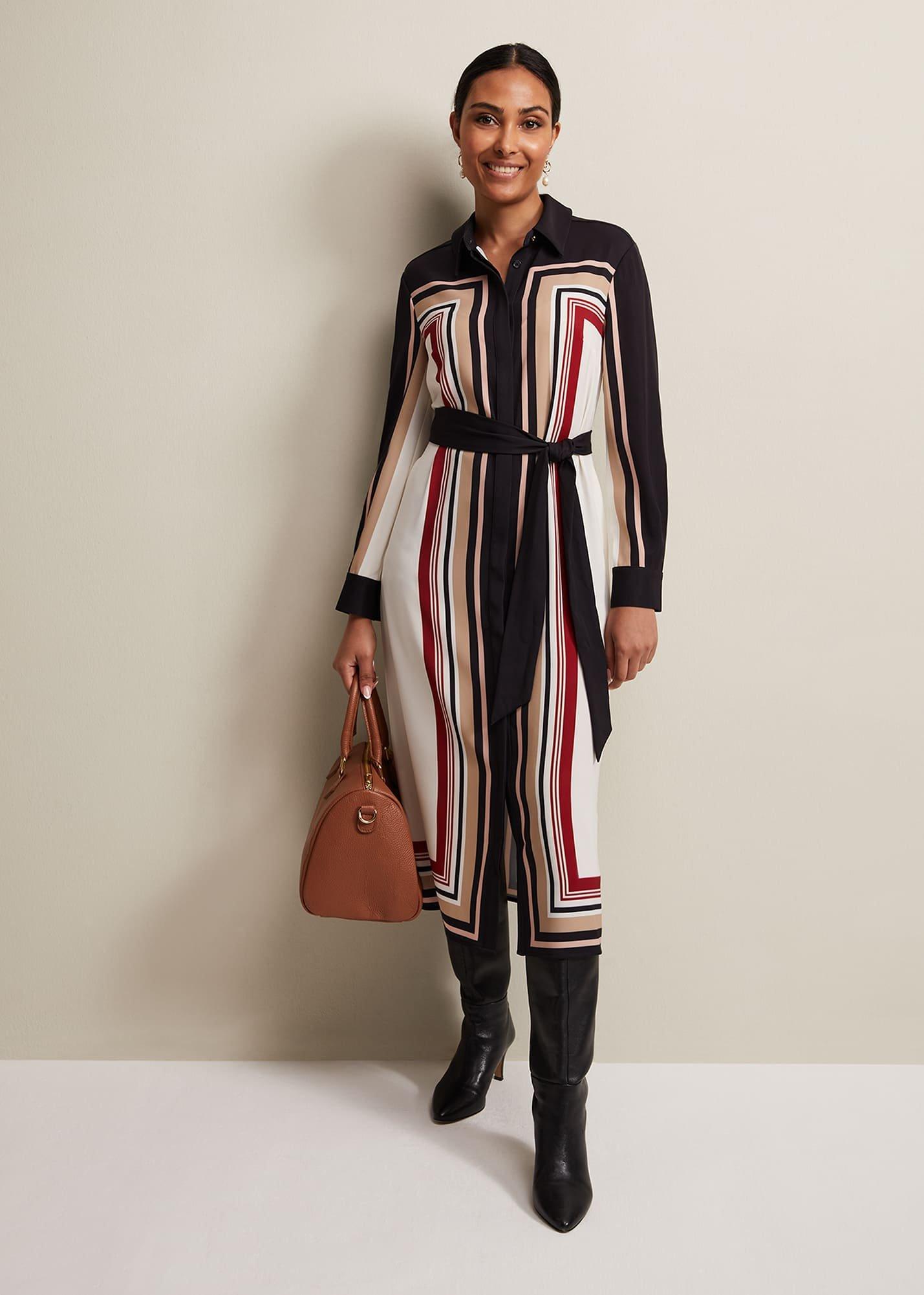 Petite Geri Striped Shirt Dress