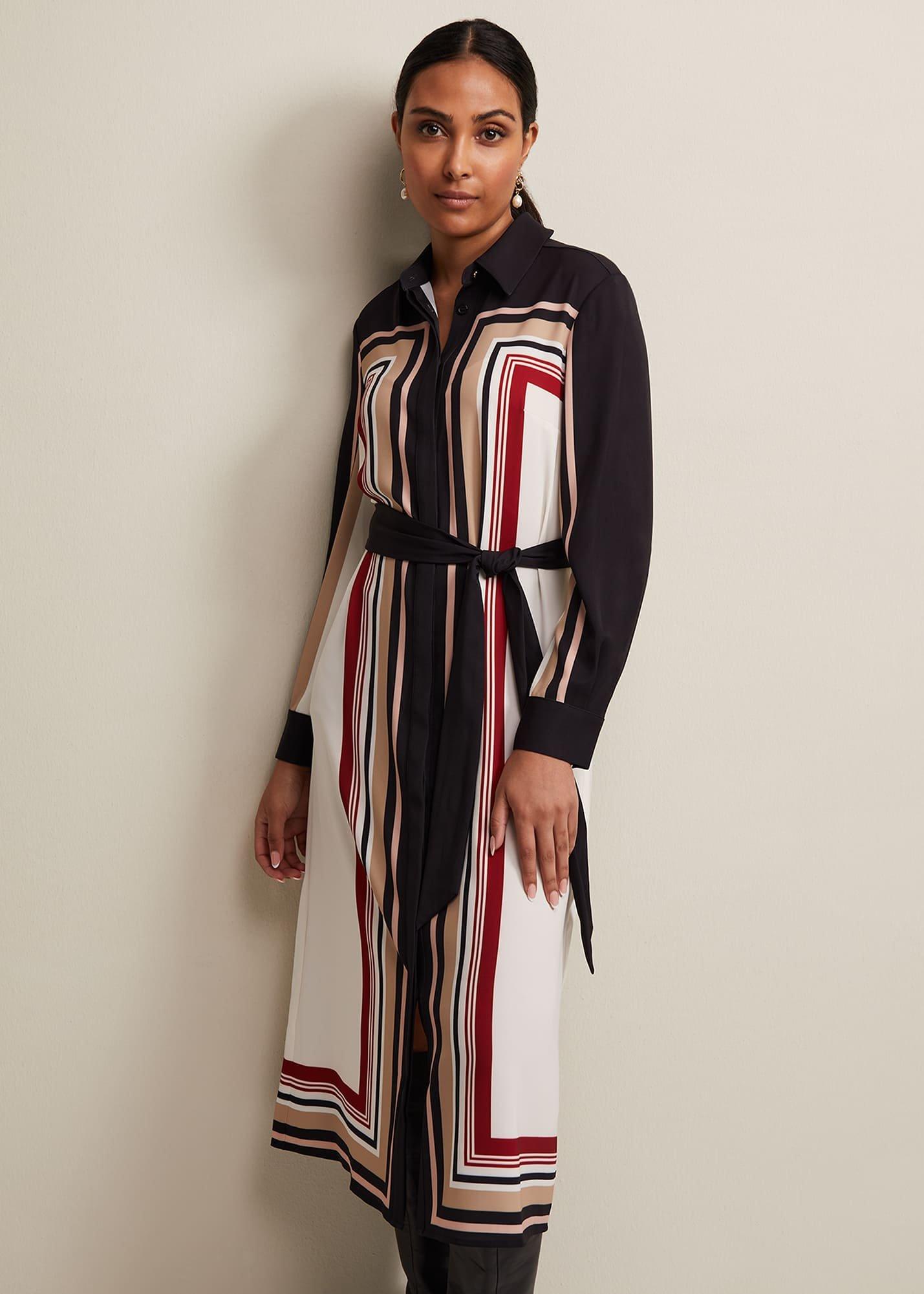 Petite Geri Striped Shirt Dress
