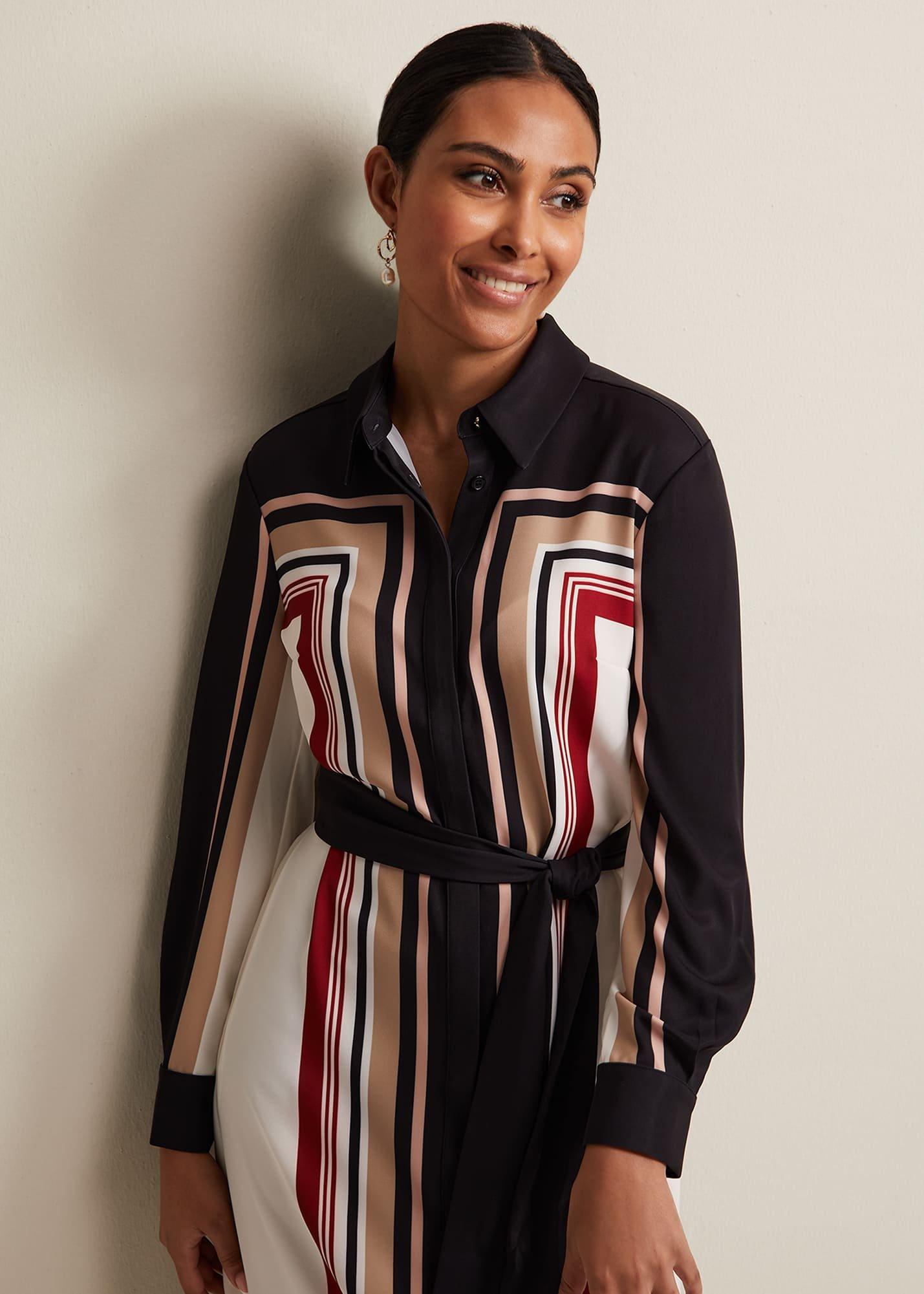 Petite Geri Striped Shirt Dress