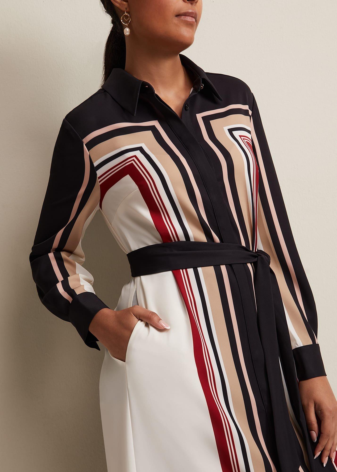 Petite Geri Striped Shirt Dress