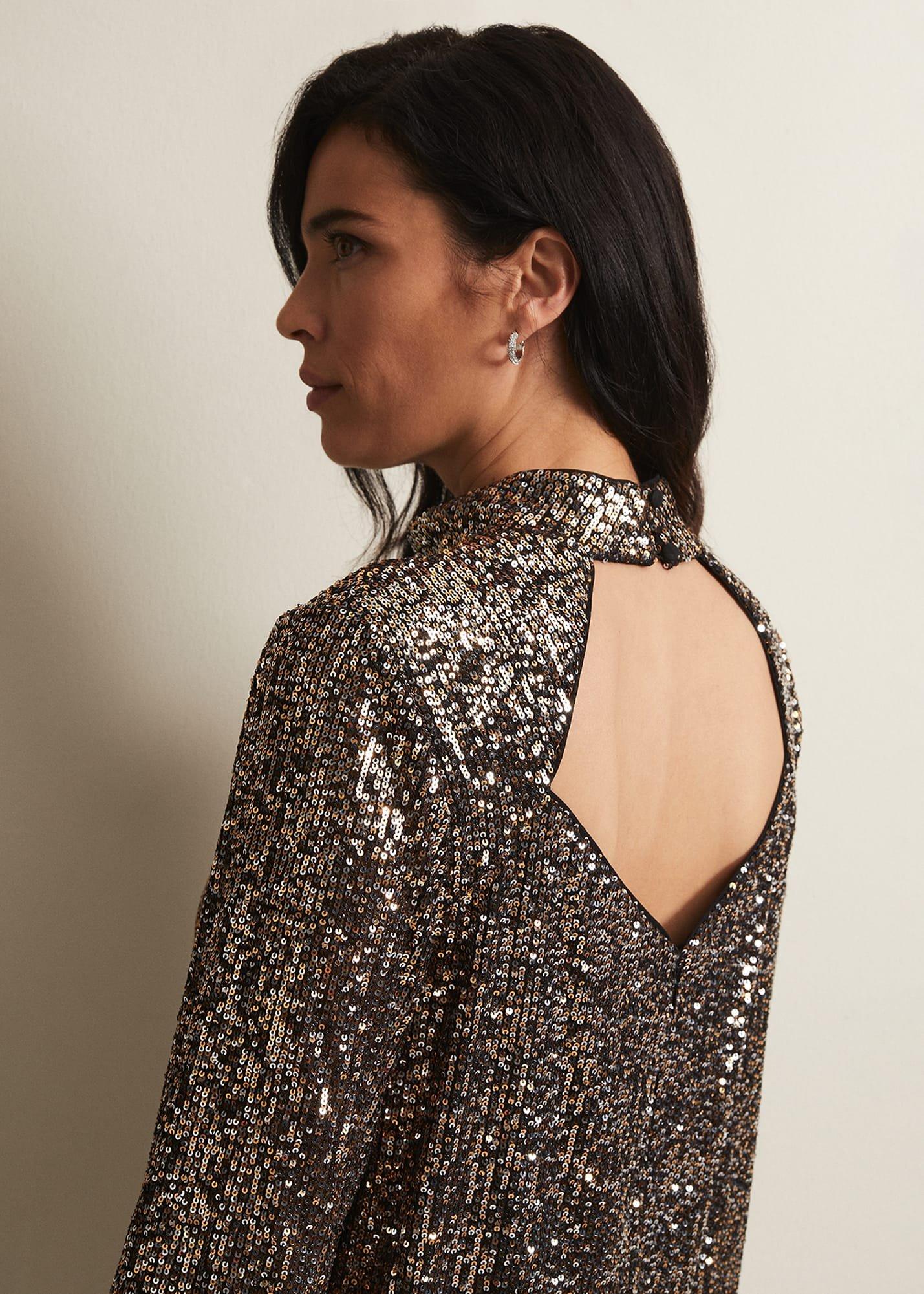 Jemima Sequin Shift Mini Dress