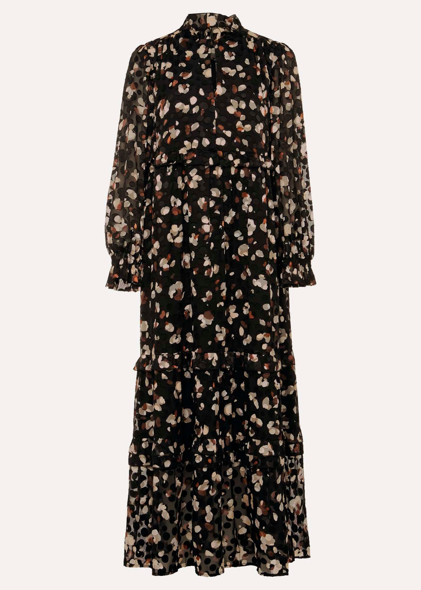Karsyn Leopard Spot Textured Midi Dress