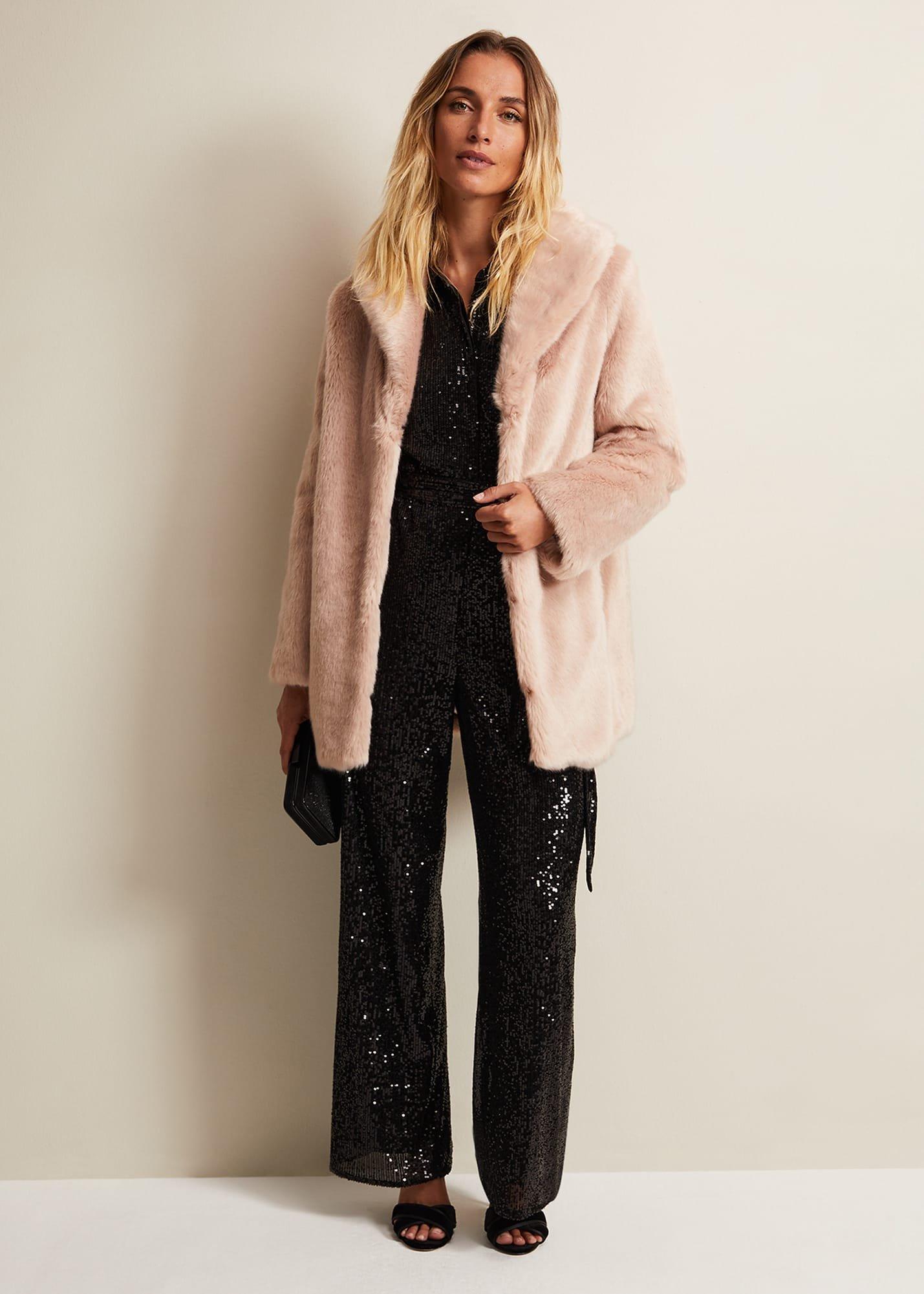 Alessandra Black Sequin Shirt Jumpsuit
