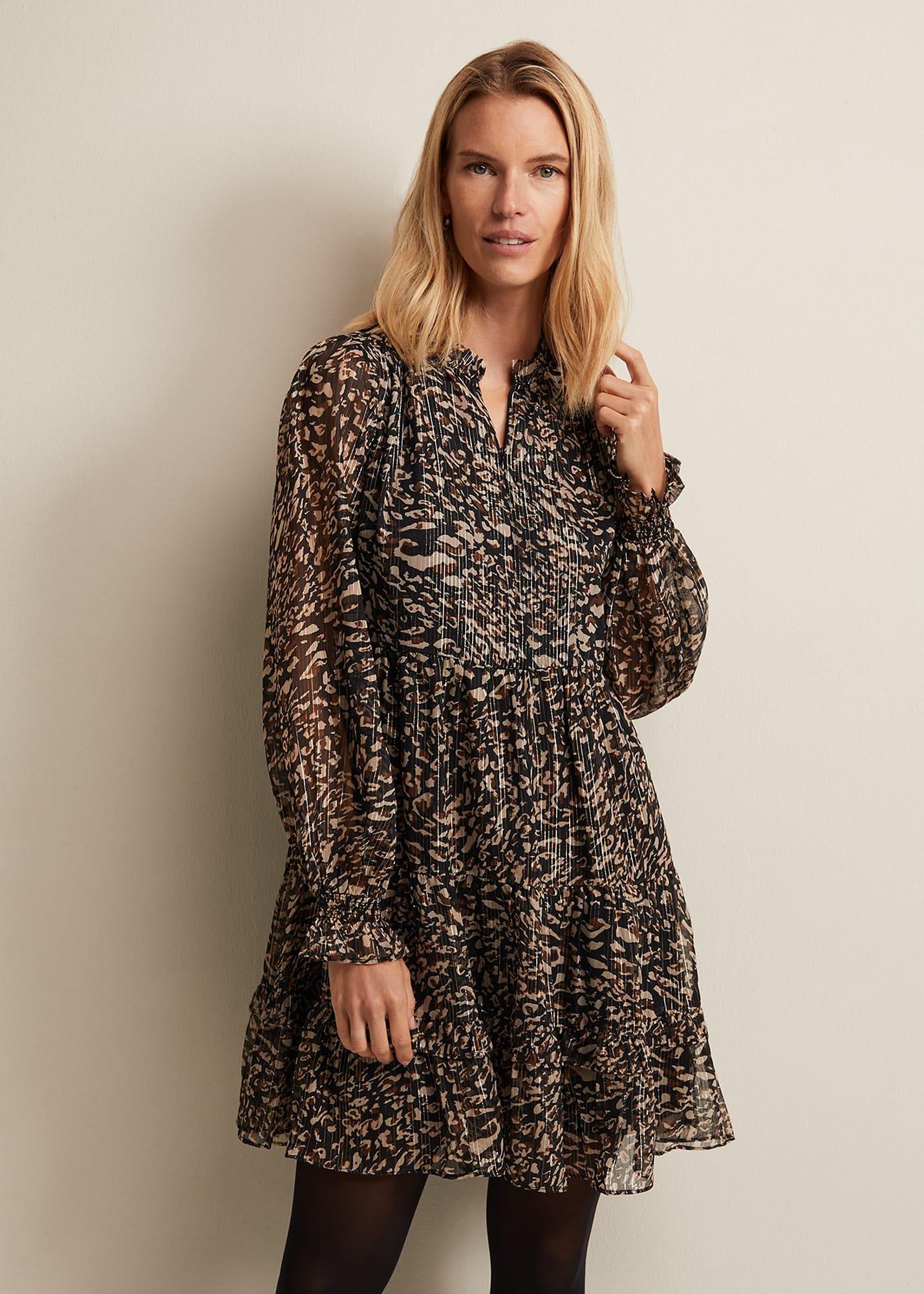 Shreya Leopard Swing Mini Dress