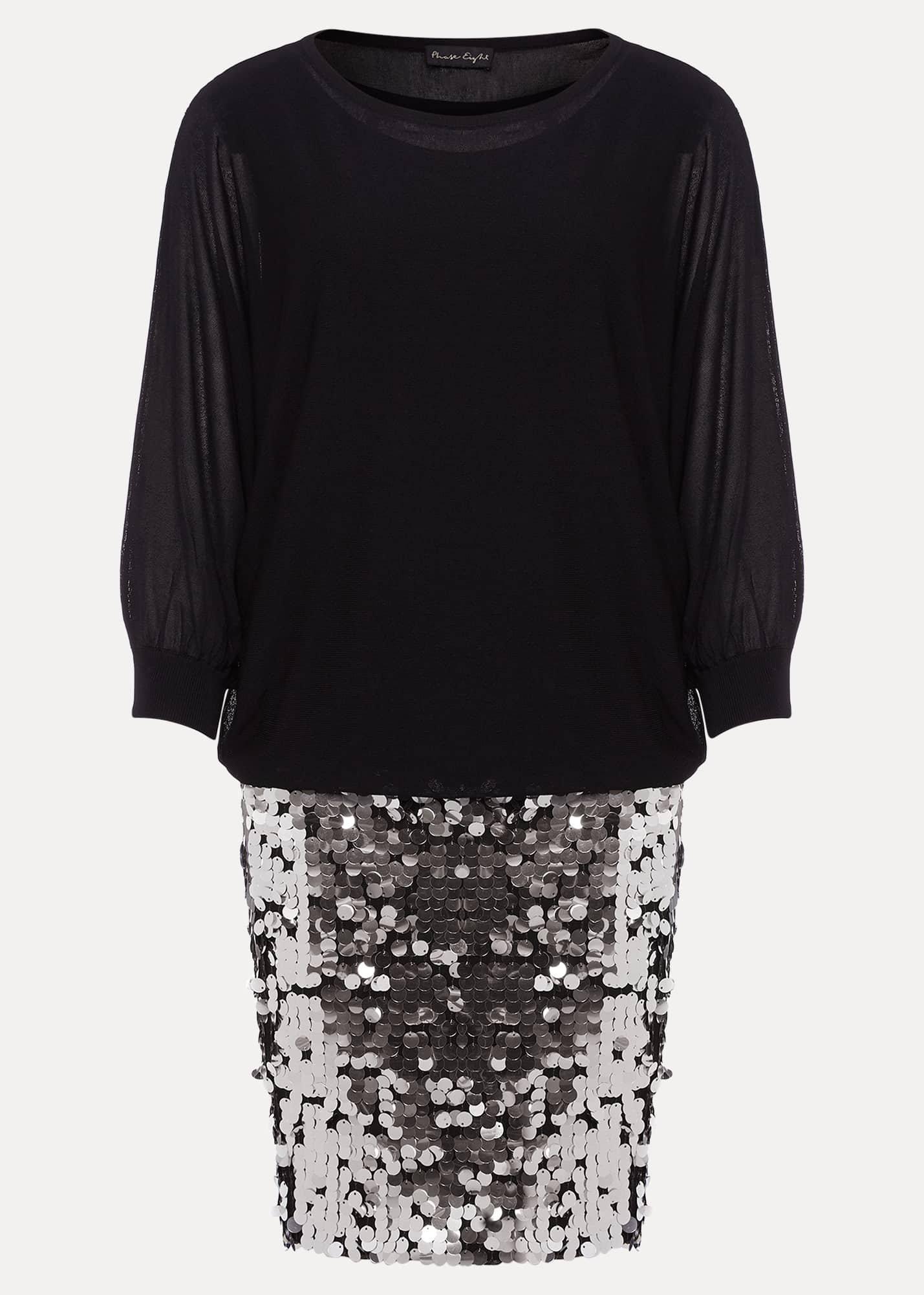 Becca Silver Sequin Batwing Mini Dress