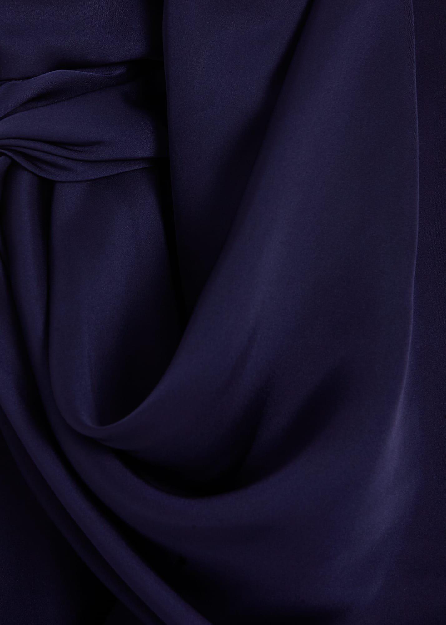 Daliah High Neck Satin Midi Dress