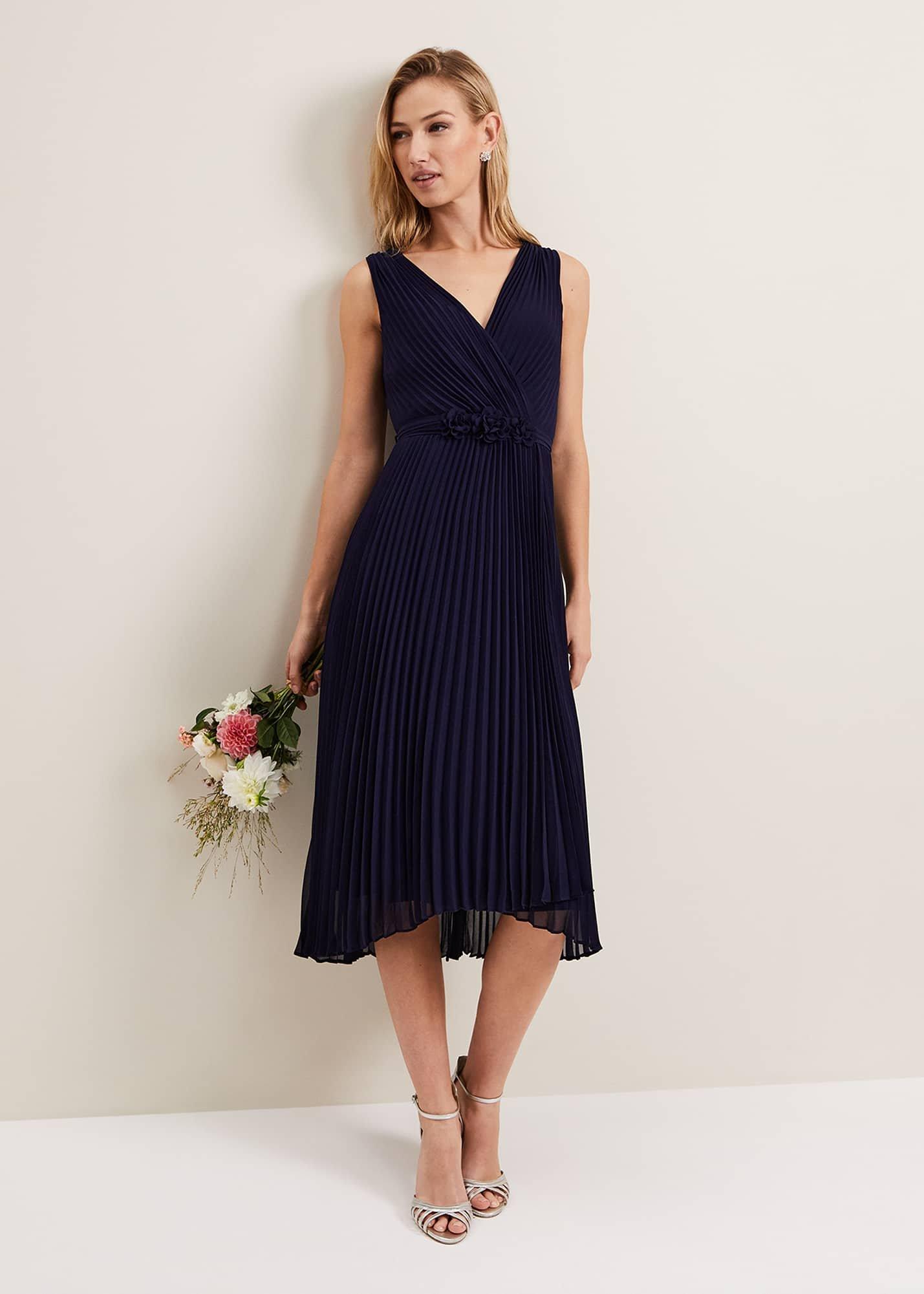 Cressida Pleat Midi Dress
