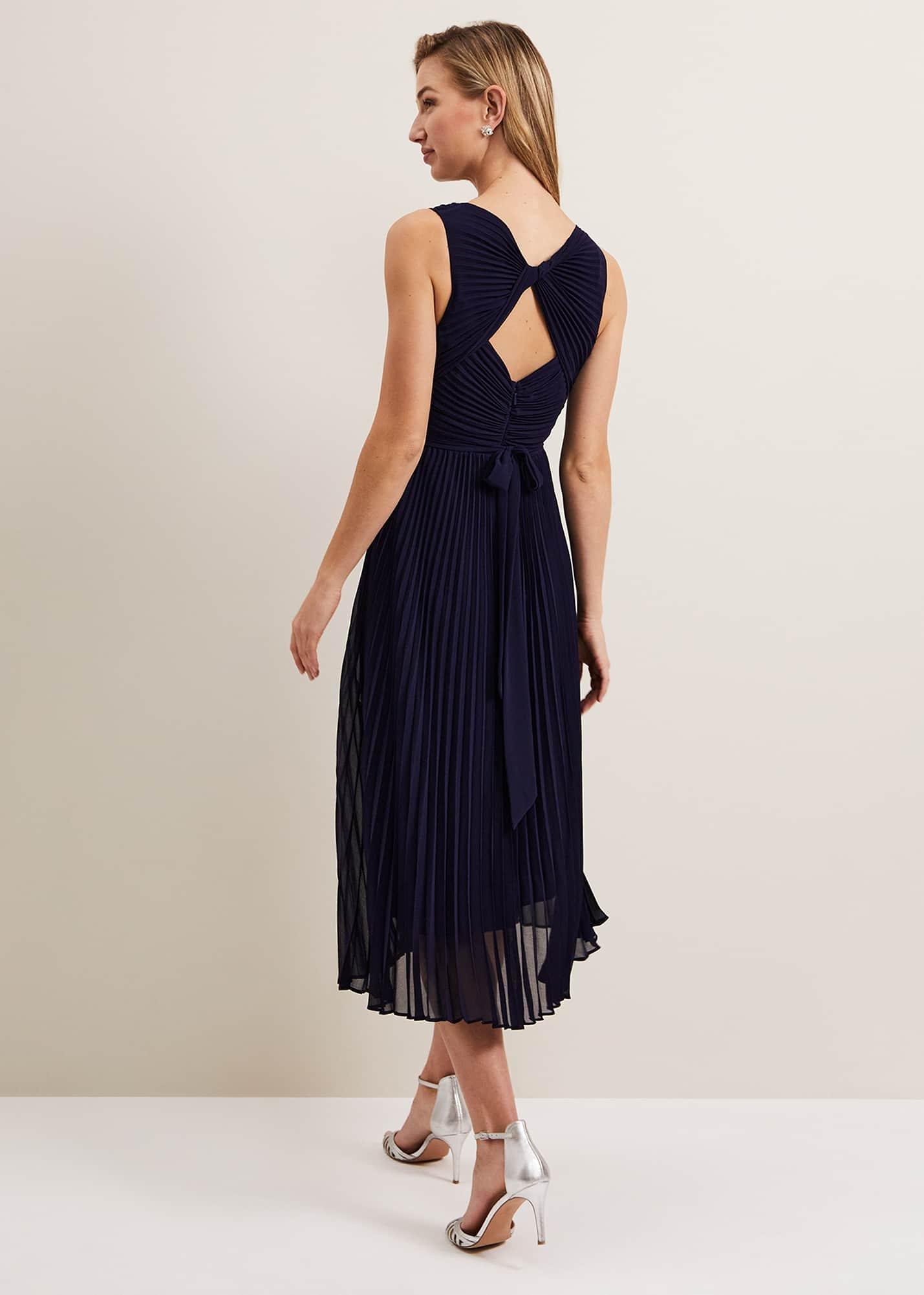 Cressida Pleat Midi Dress