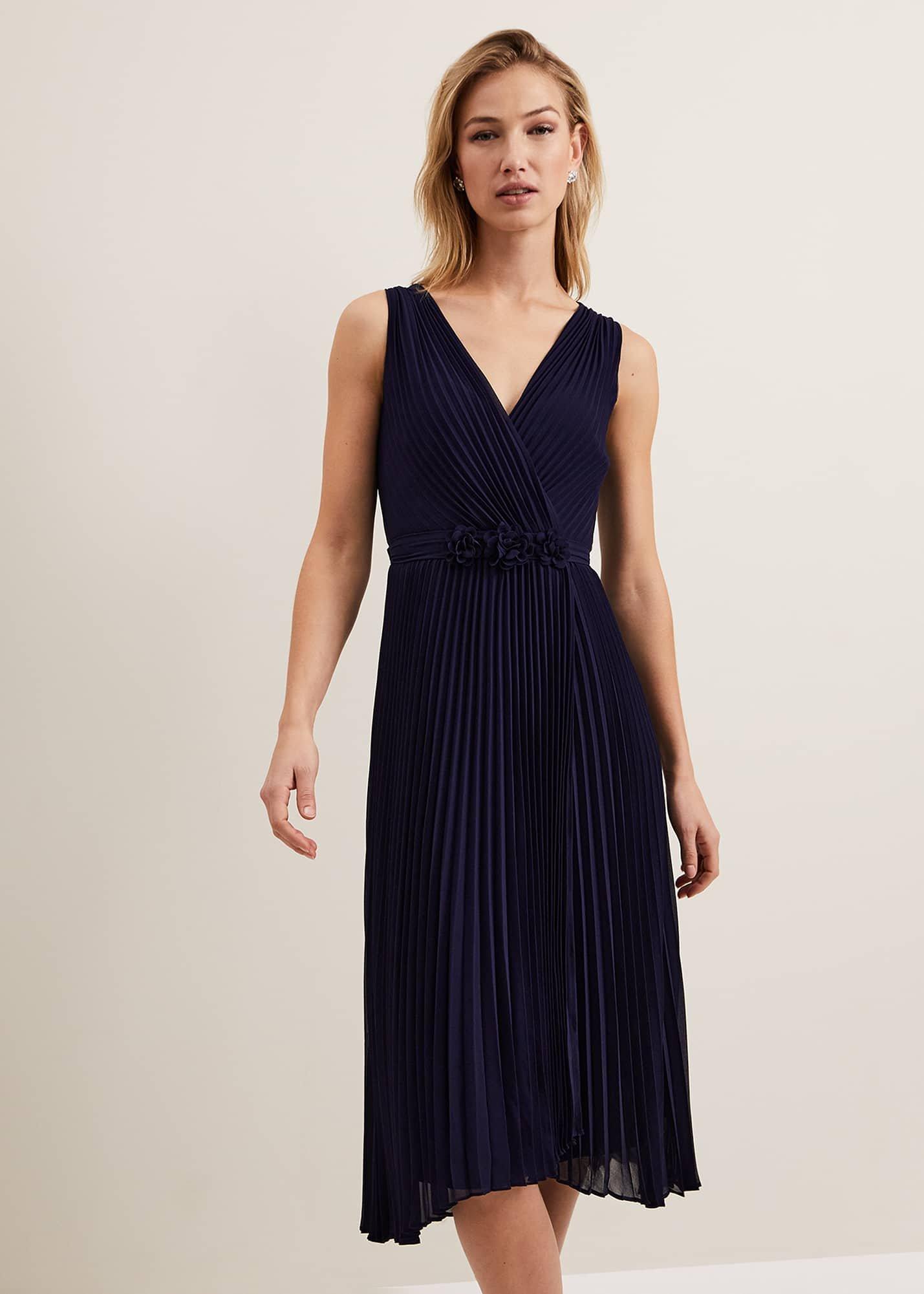 Cressida Pleat Midi Dress
