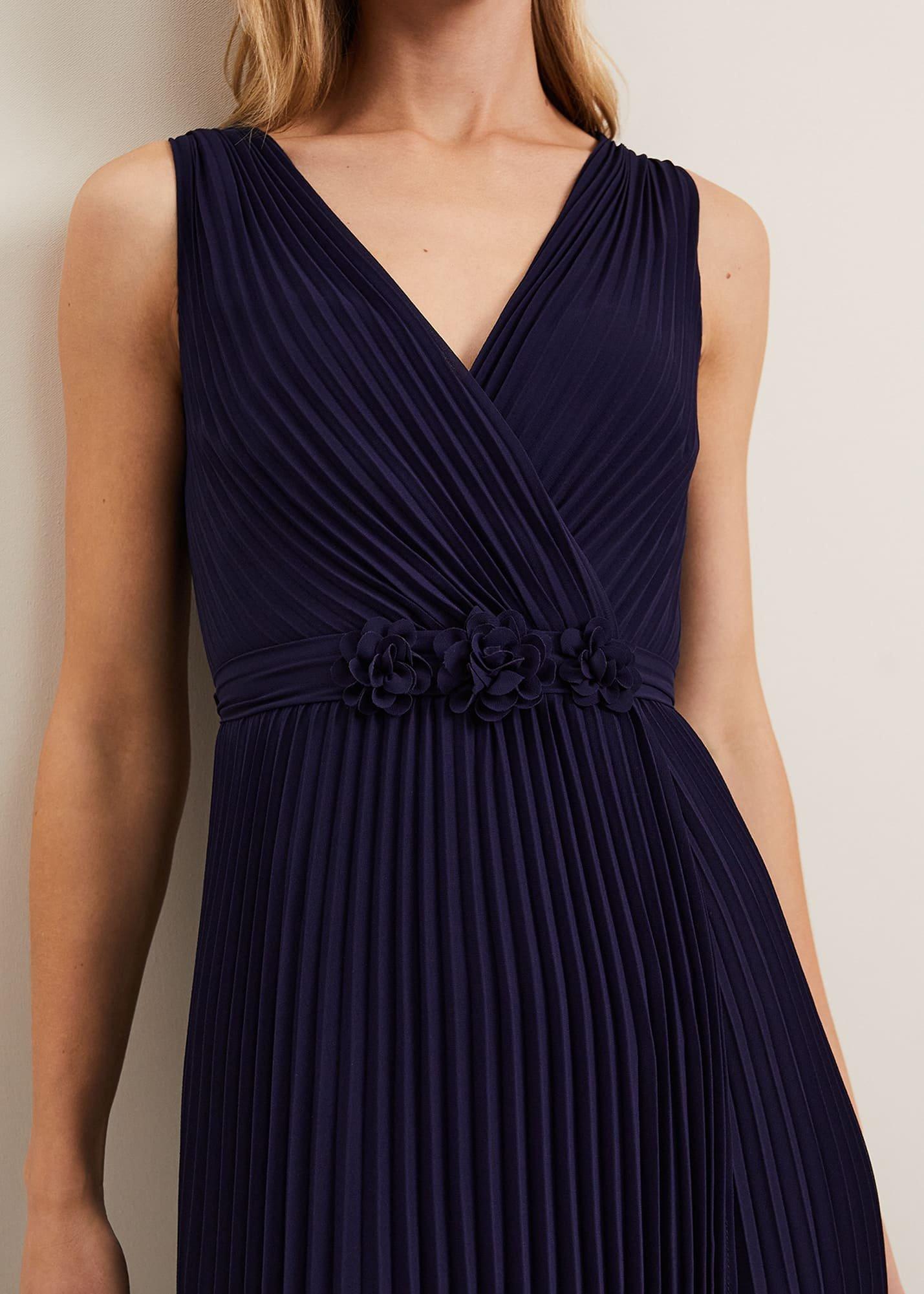 Cressida Pleat Midi Dress