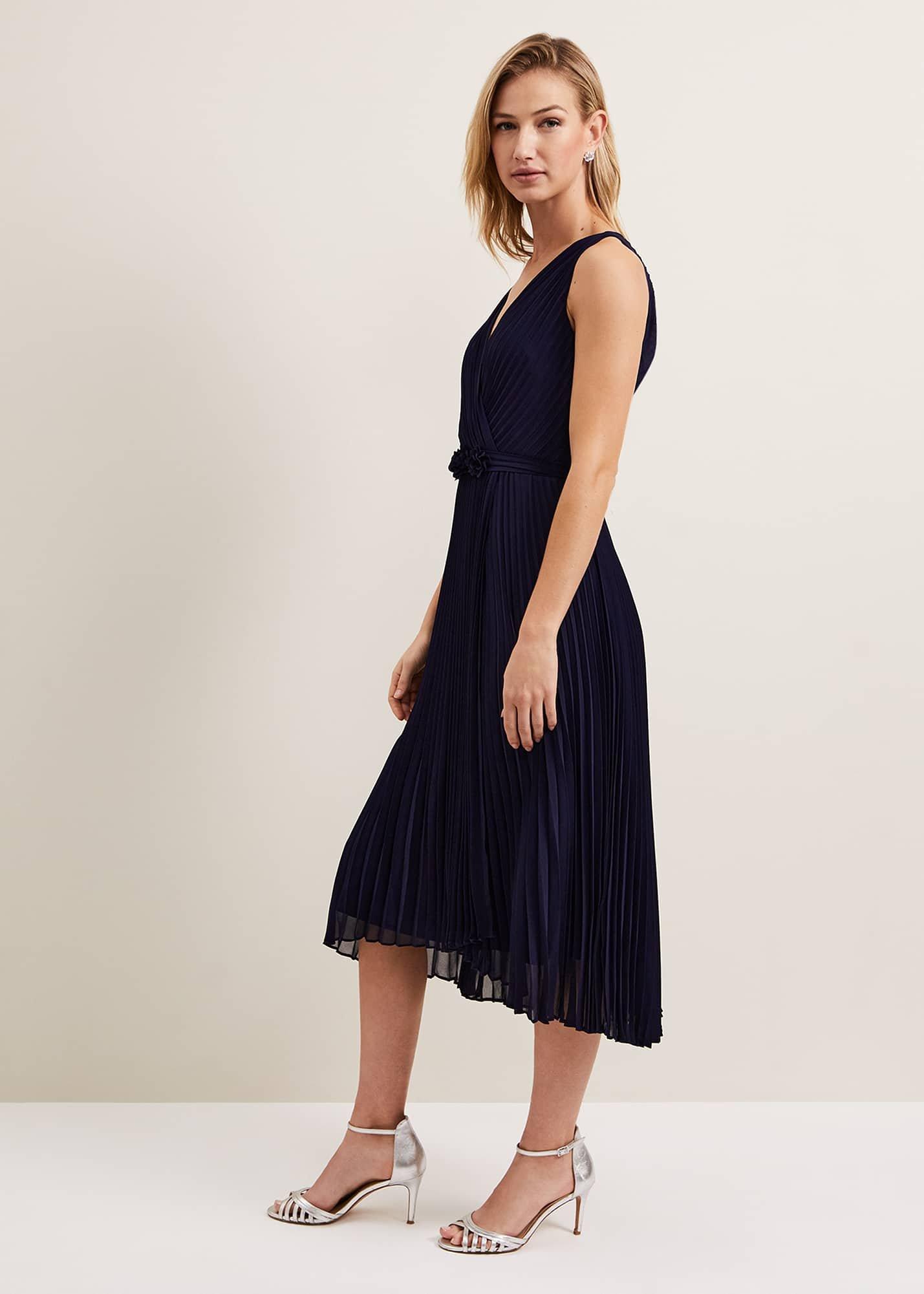 Cressida Pleat Midi Dress
