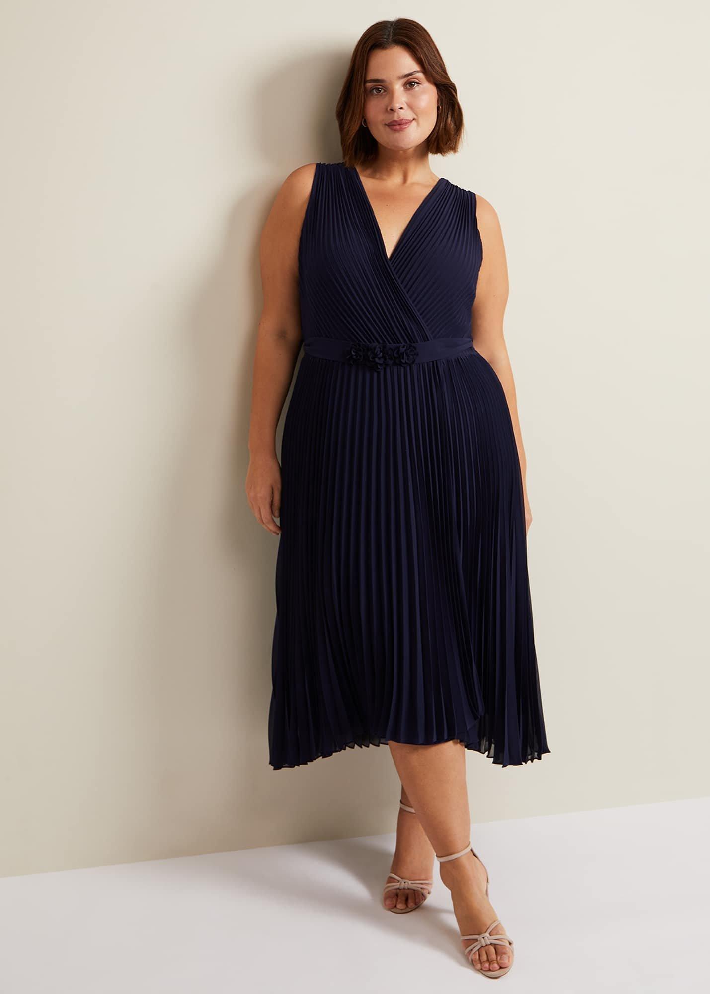 Cressida Pleat Midi Dress